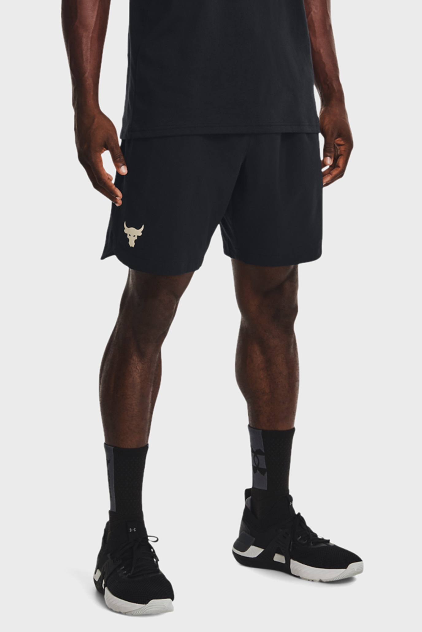 Чоловічі чорні шорти UA Pjt Rock Woven Shorts 1