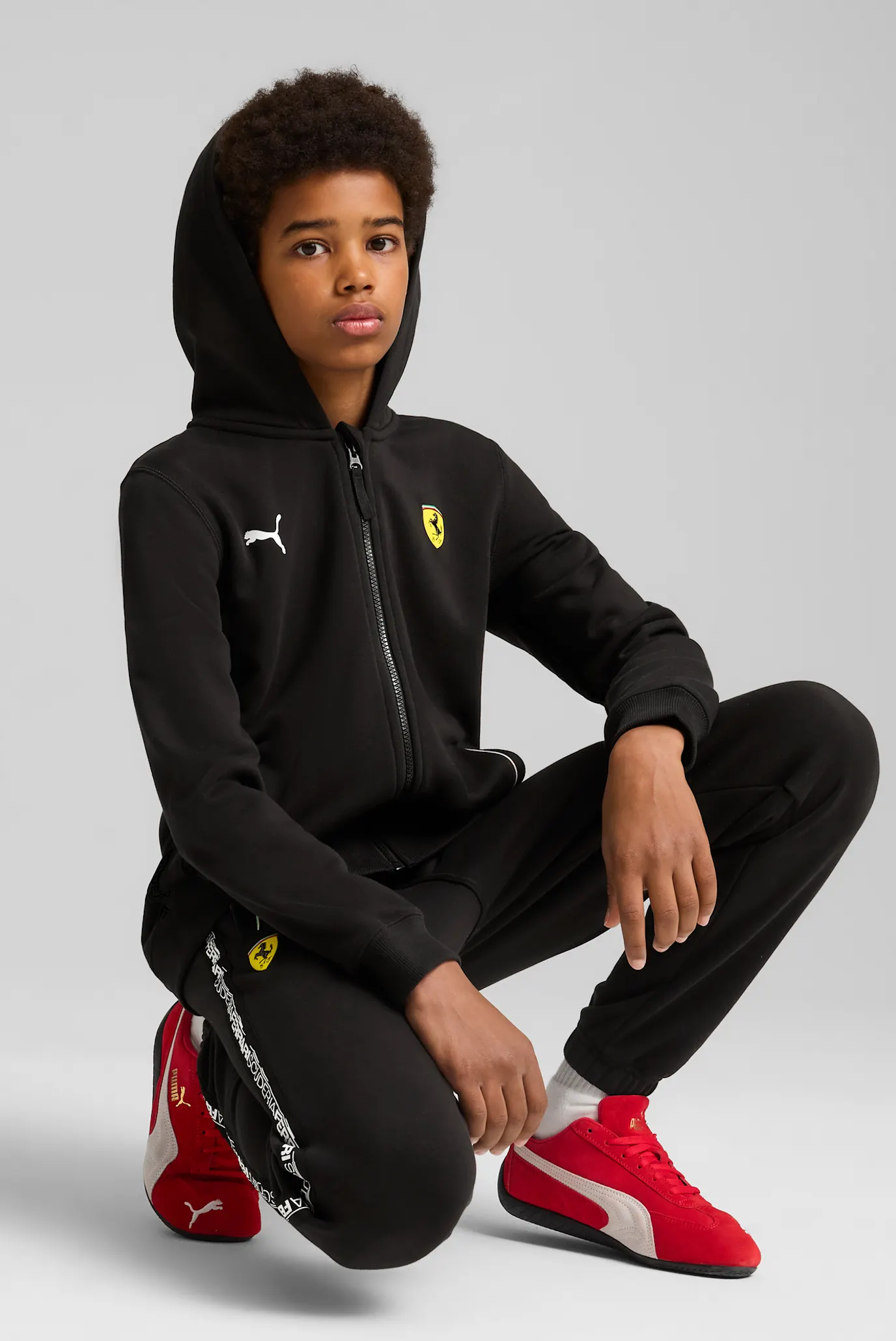 Детское черное худи Scuderia Ferrari Race Hoodie Youth 4