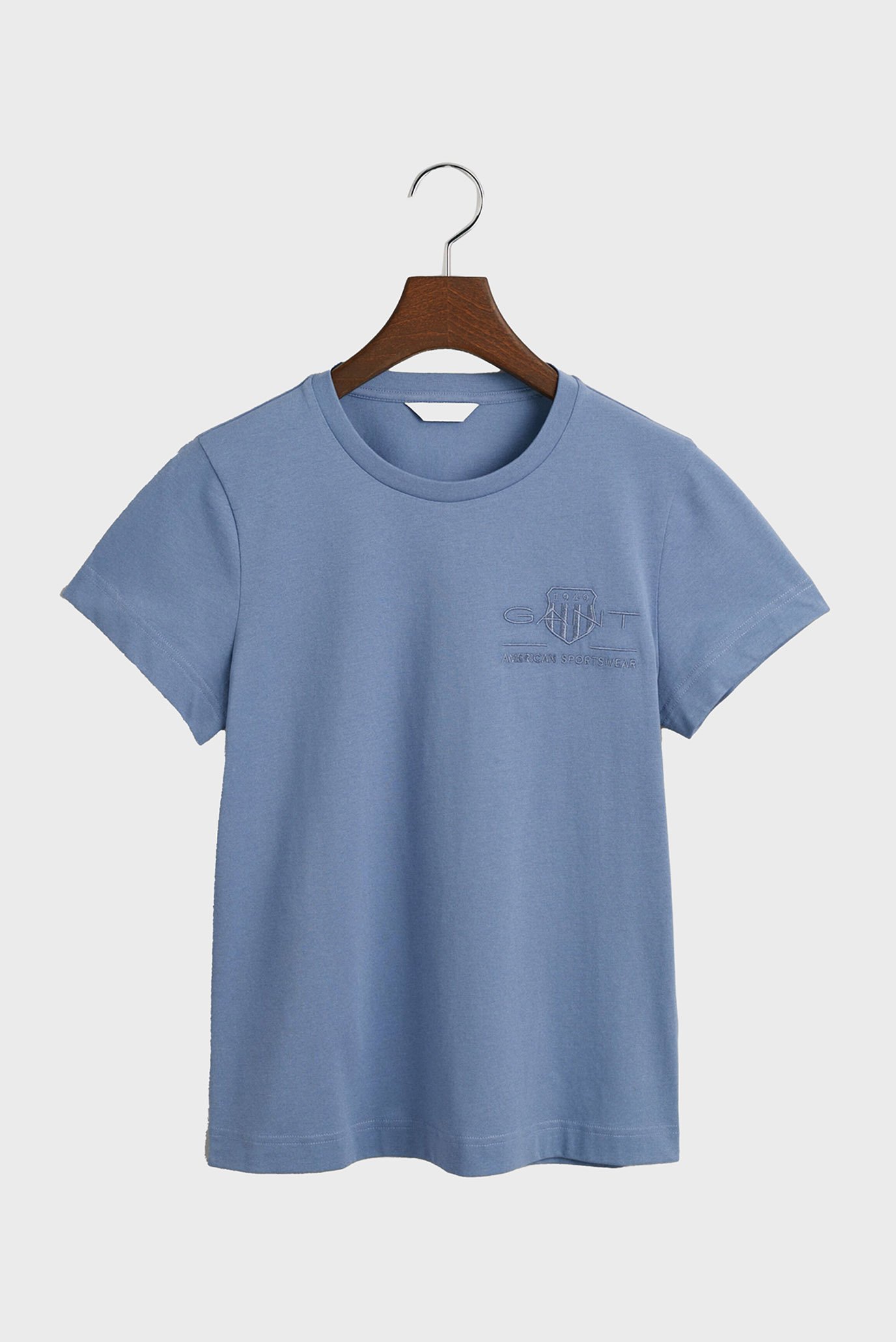 Женская голубая футболка REG TONAL SHIELD SS 1