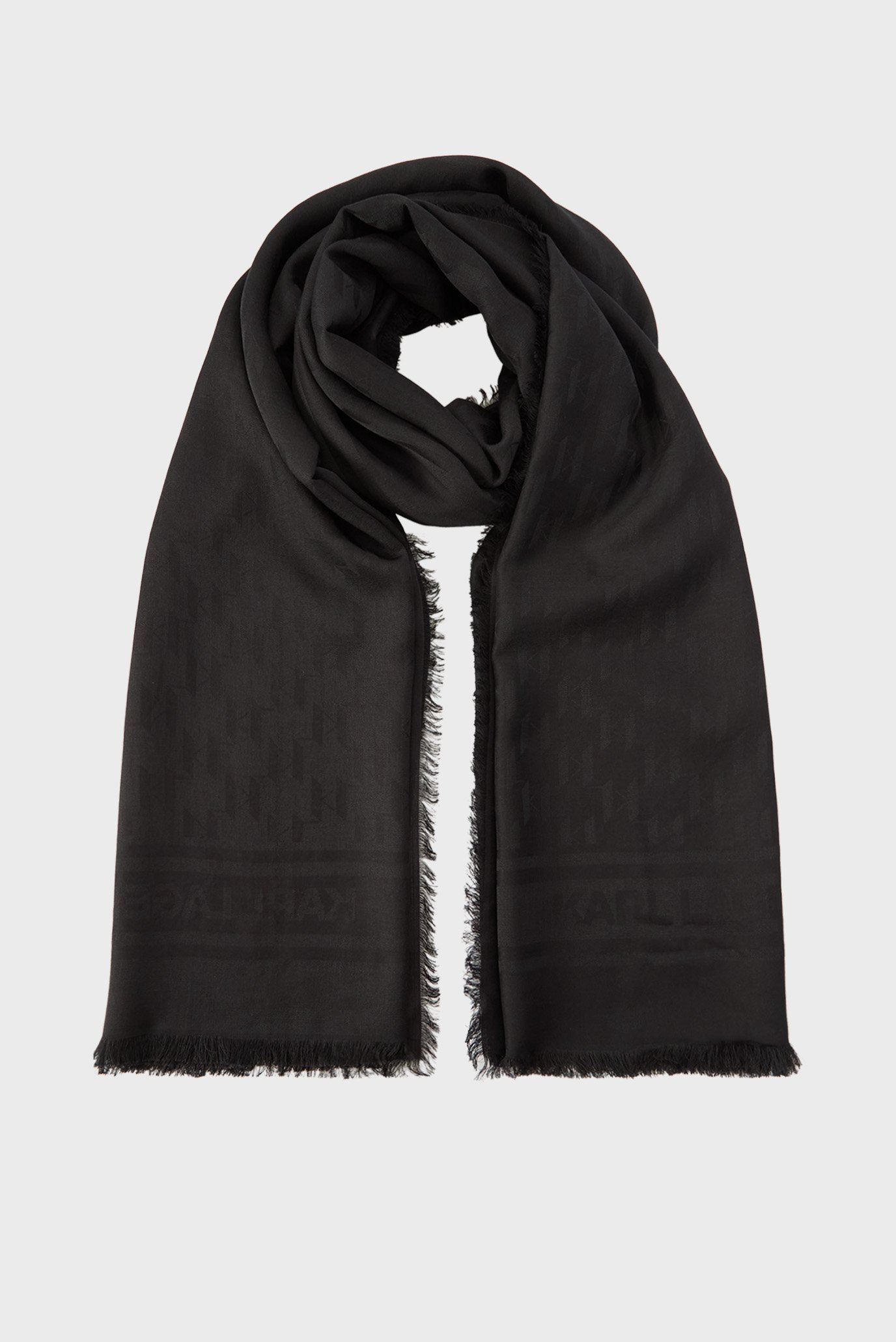 Женский черный шарф c узором KMONOGRAM JKRD WOVEN SCARF 1