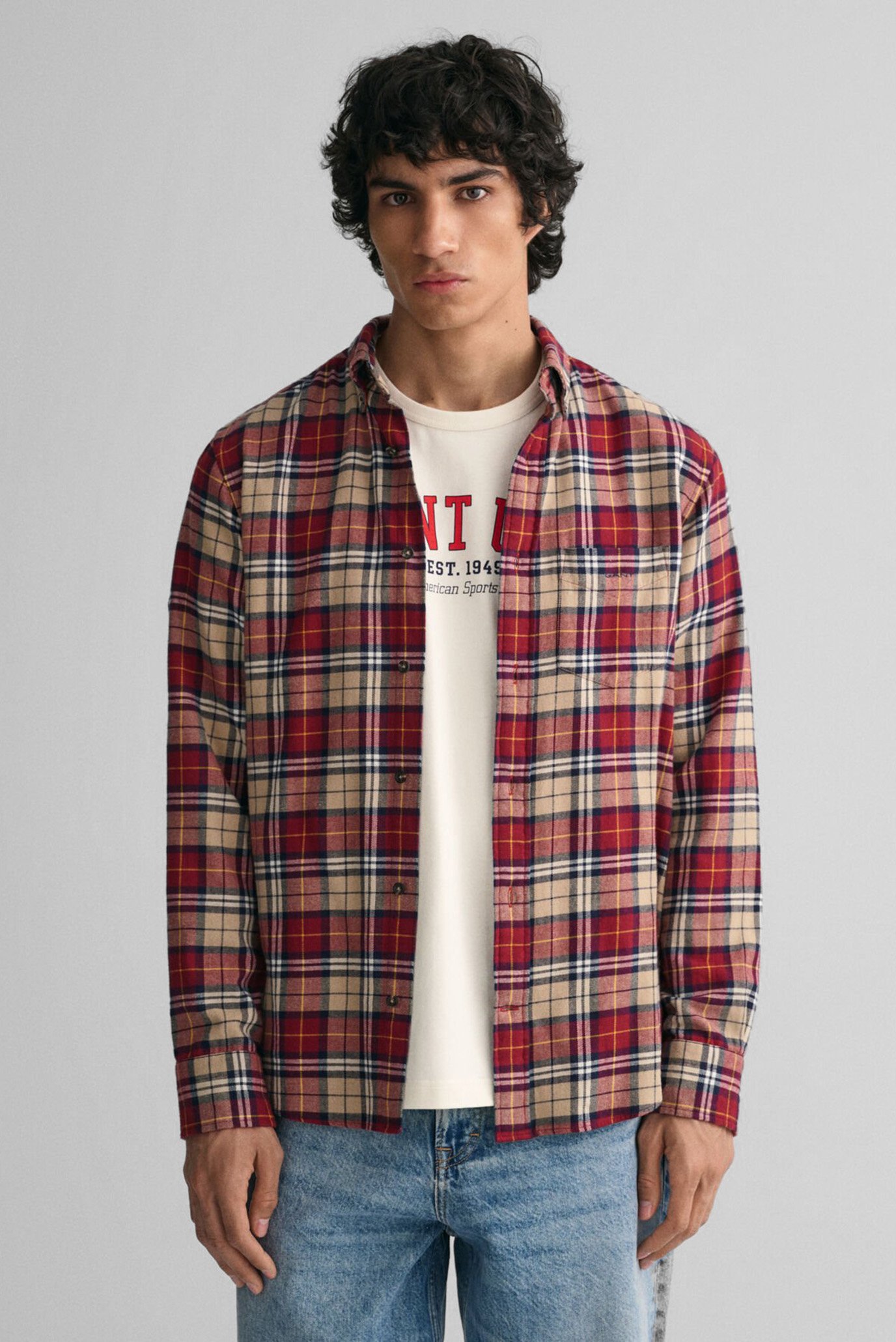 Мужская рубашка в клетку REG FLANNEL CHECK SHIRT 1