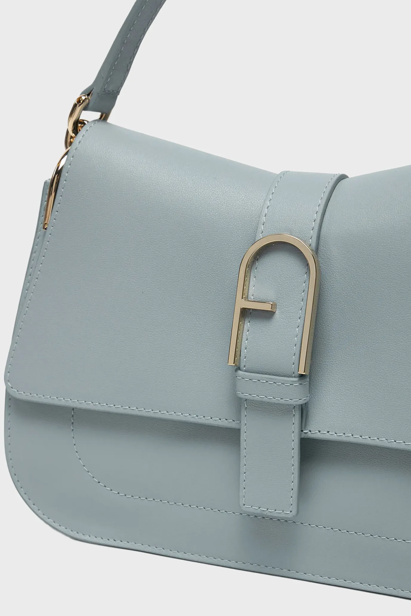 Женская голубая кожаная сумка 2