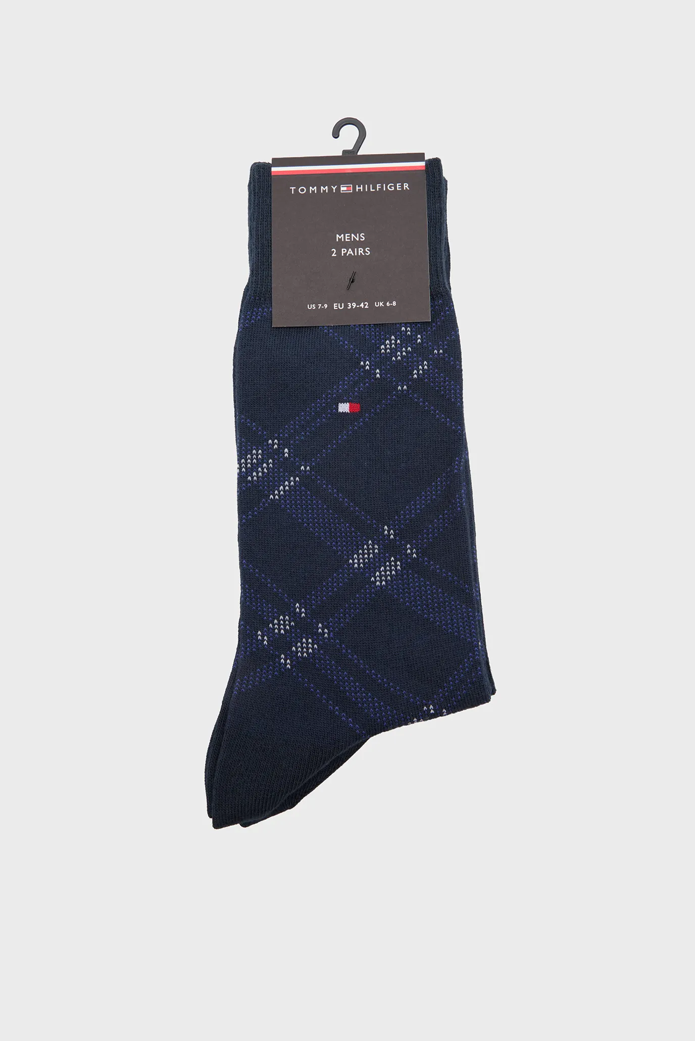 Мужские темно-синие носки (2 пары) CHECK Синий 43-46 Tommy Hilfiger 701236310