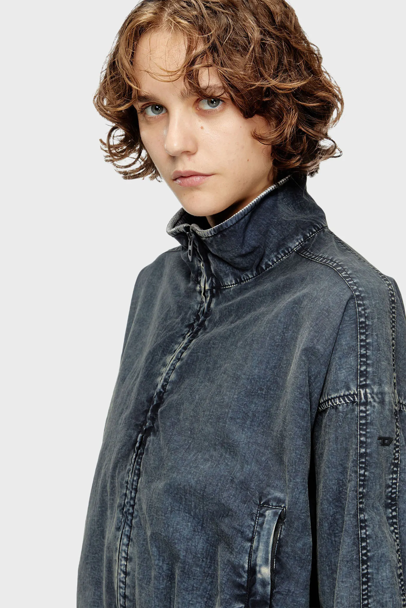 Женская темно-синяя джинсовая куртка GIACCA 4