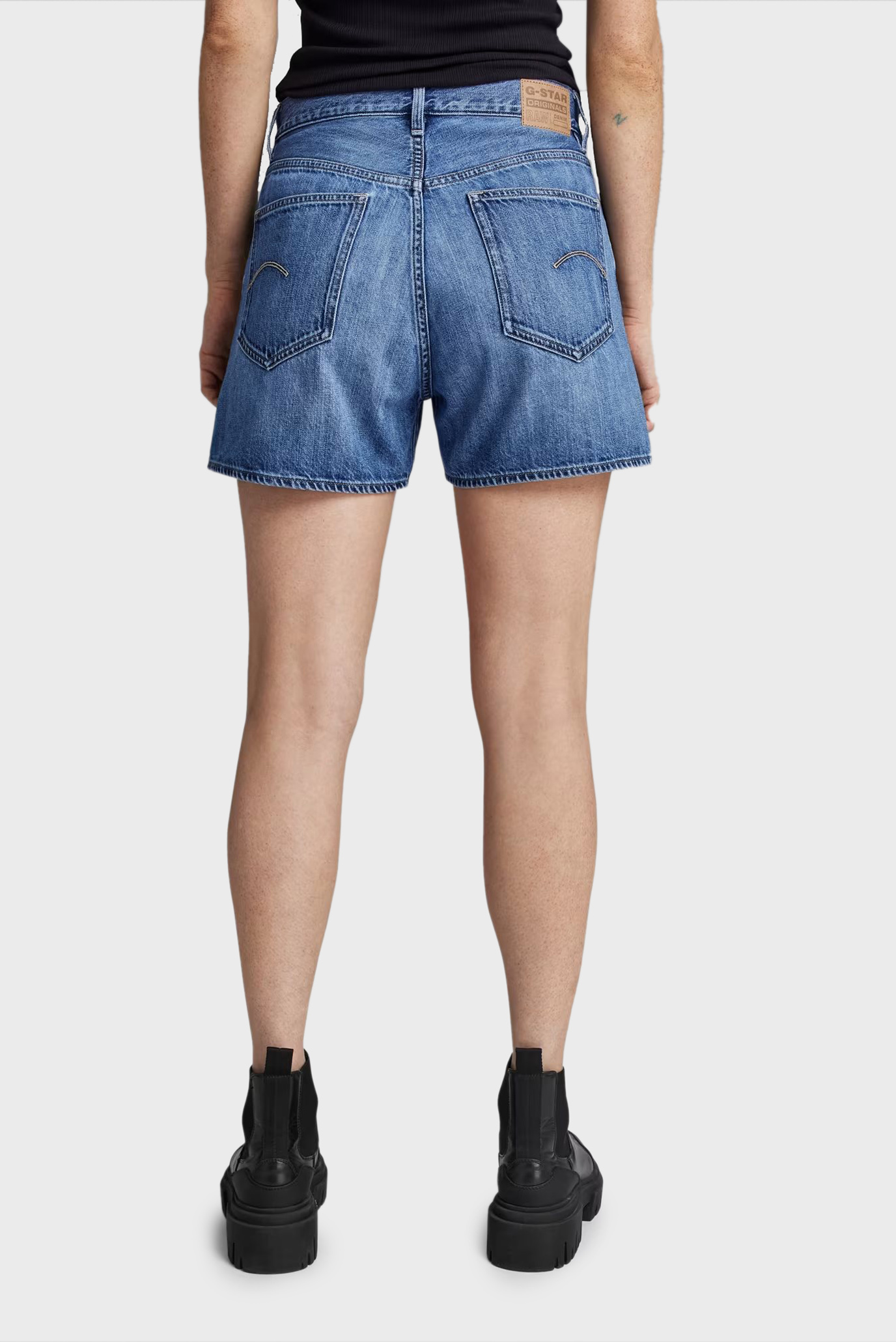 Женские синие джинсовые шорты High Short clean edge G-Star RAW D24382,D536  — MD-Fashion