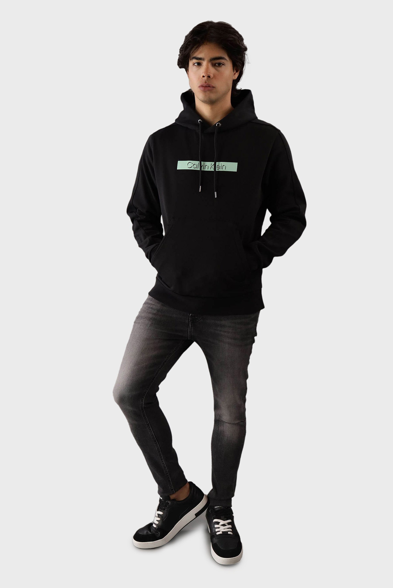 Мужское черное худи CUT OUT SHADOW LOGO HOODIE 1