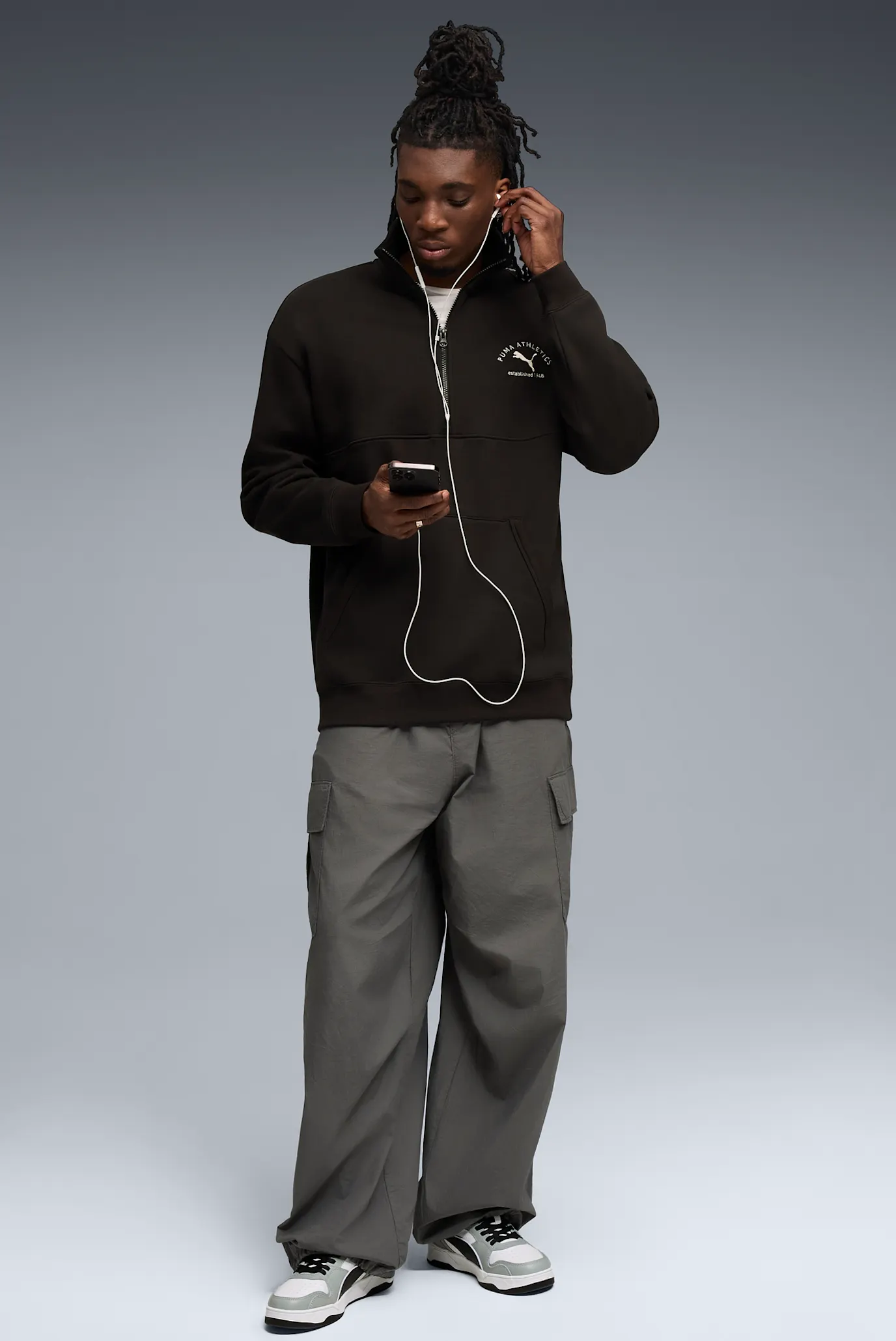 Чоловіча чорна спортивна кофта PUMA Class Half Zip Sweater Men