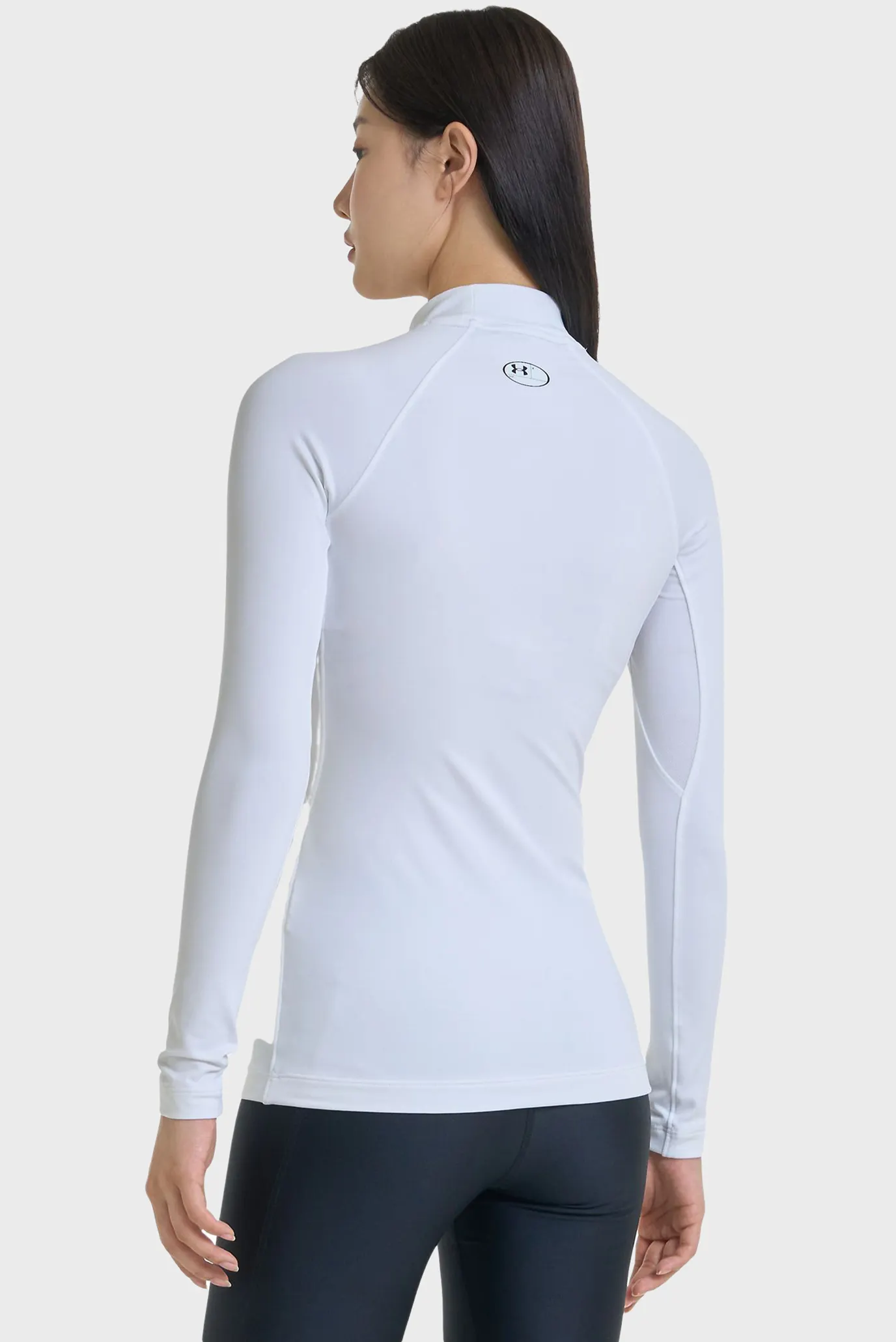 Жіночий білий лонгслів UA CG Authentics Mockneck 3