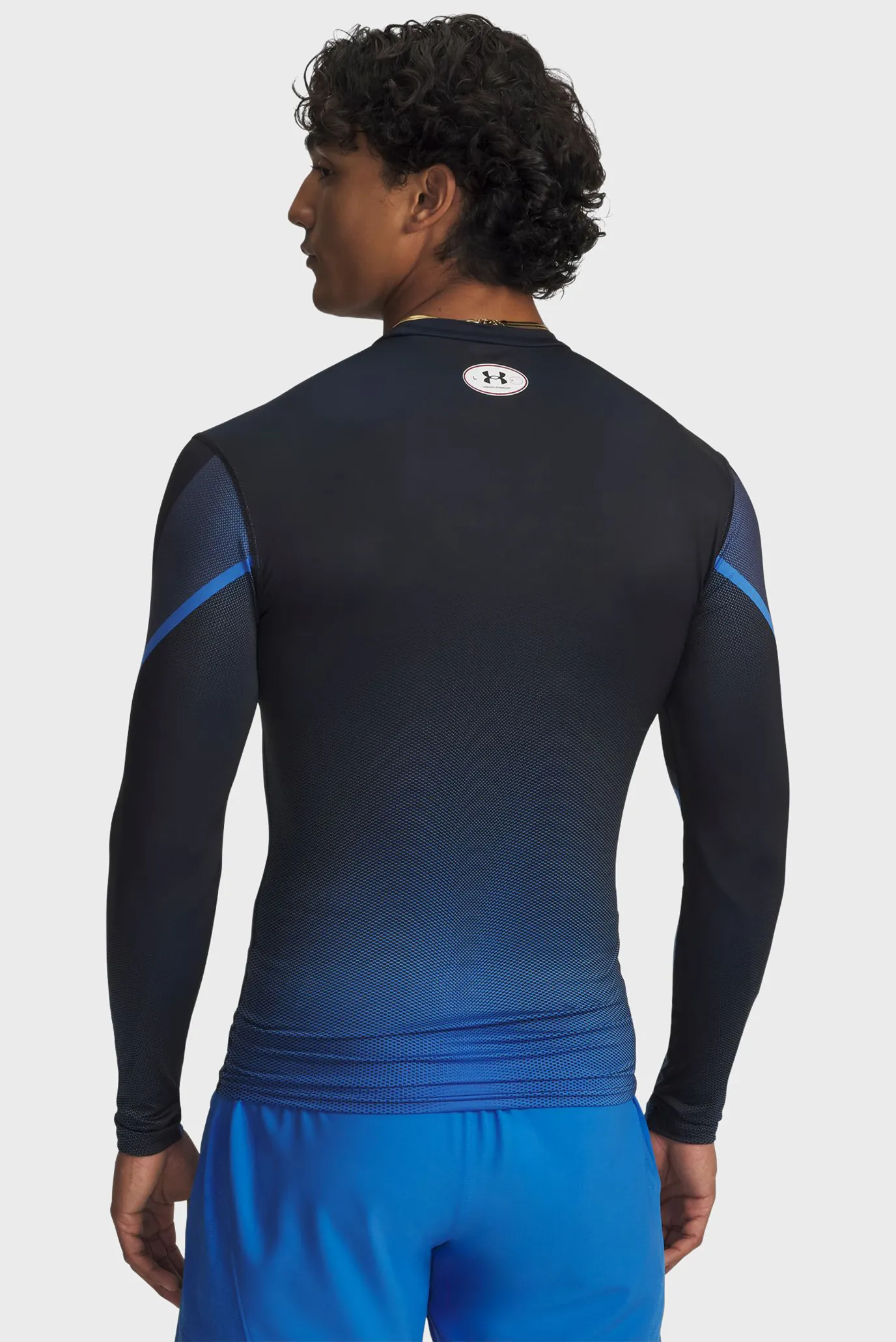 Мужской темно-синий лонгслив UA Heatgear Sub Crew LS 3