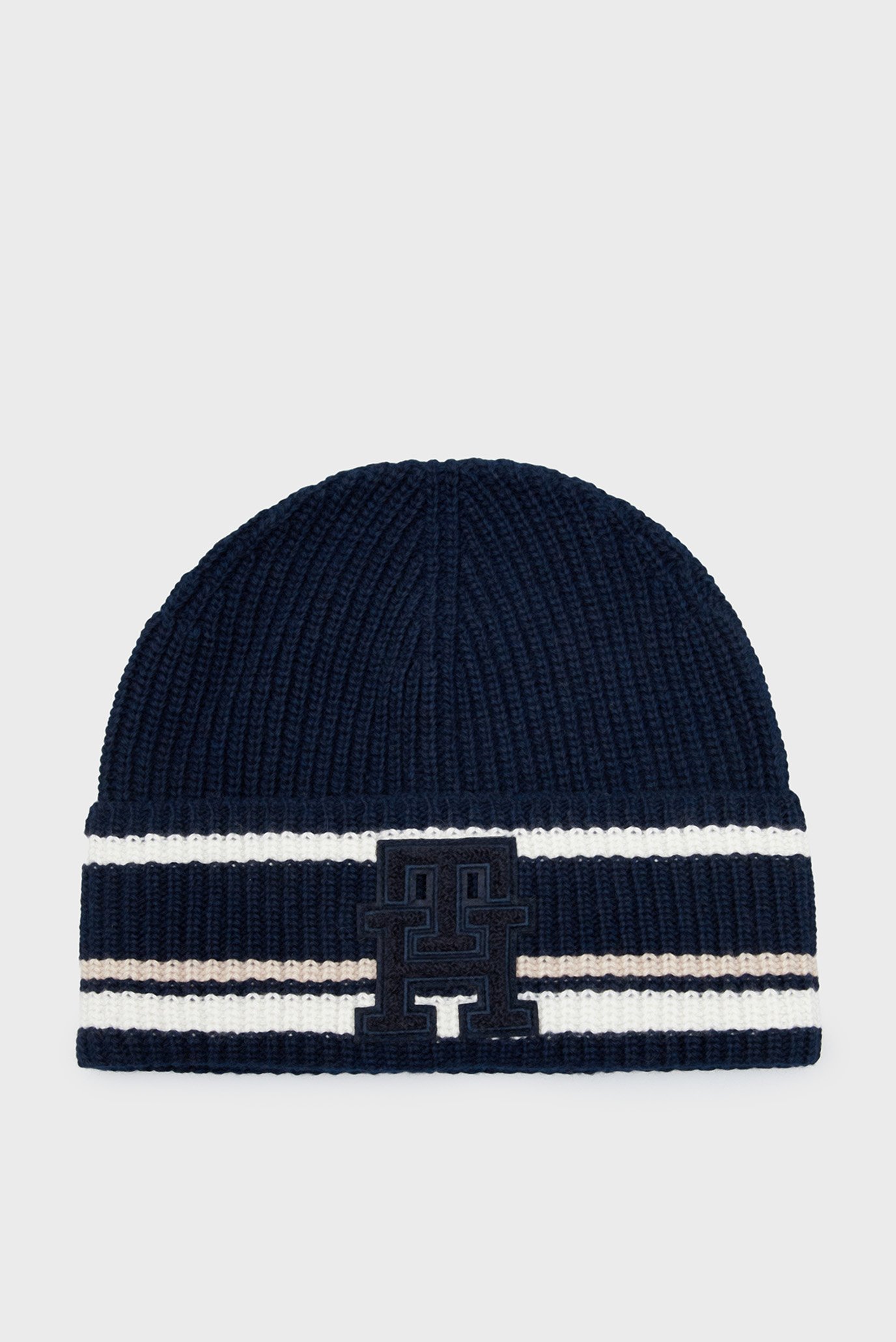 Чоловіча темно-синя шапка TH MONOGRAM BEANIE 1