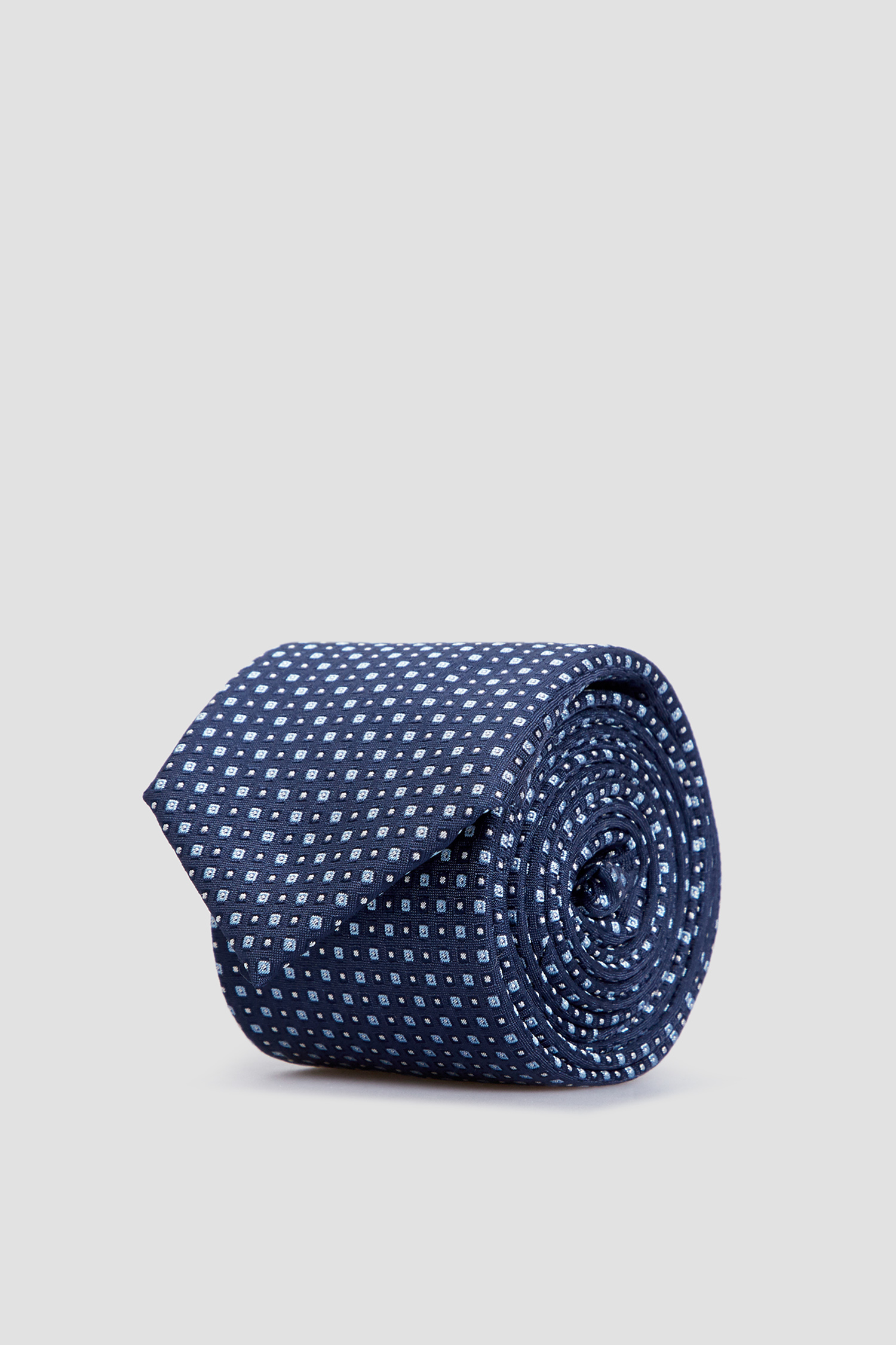 Мужской темно-синий шелковый галстук с узором 1