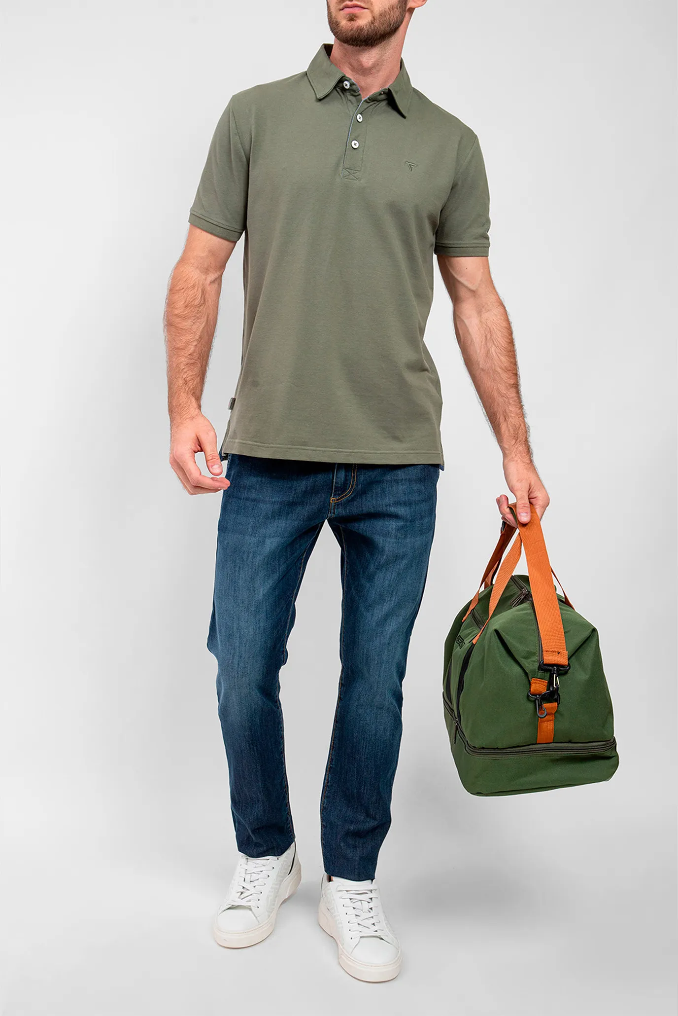 Мужское оливковое поло 1