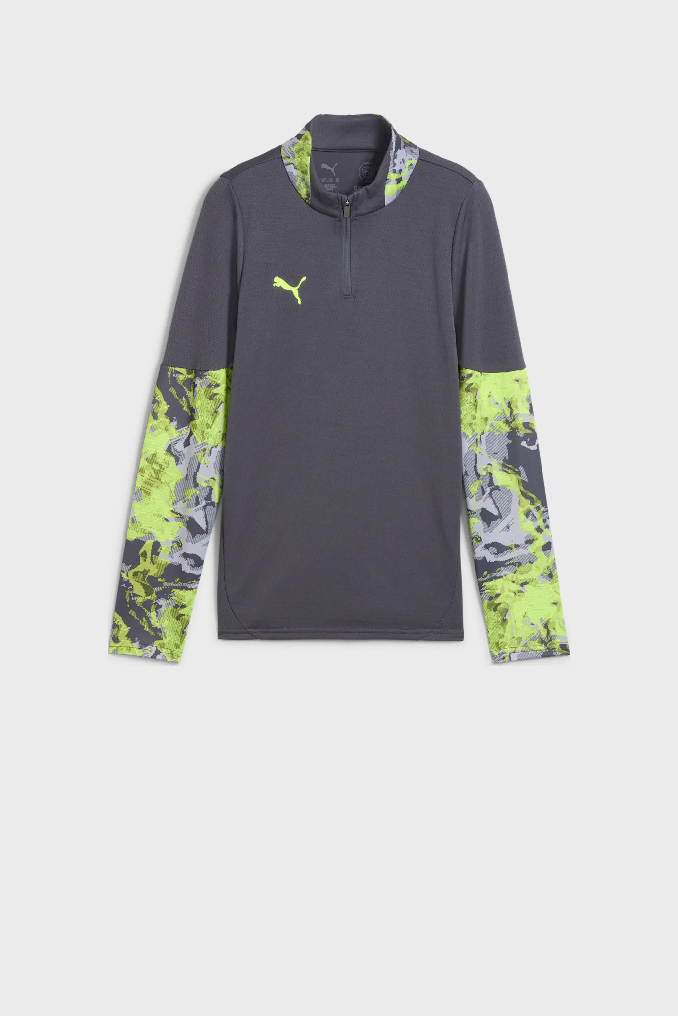 Дитячий сірий лонгслів individualCUP Football Quarter-Zip Top Youth 1