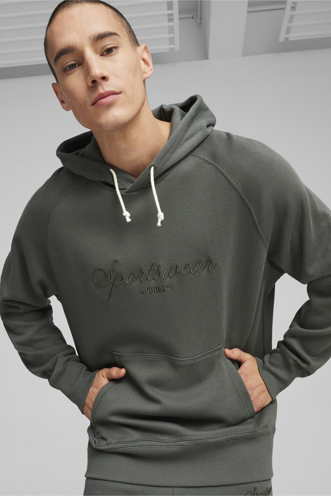 Мужское серое худиCLASSICS+ Men's Hoodie 1