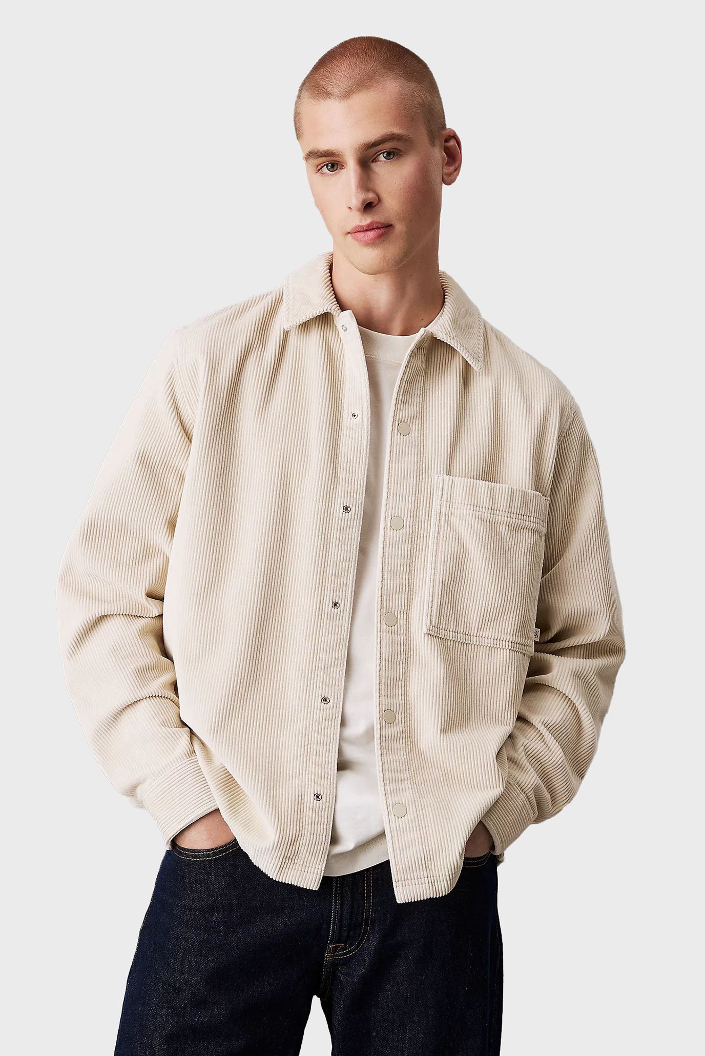 Чоловіча бежева вельветова сорочка CORDUROY OVERSHIRT 1