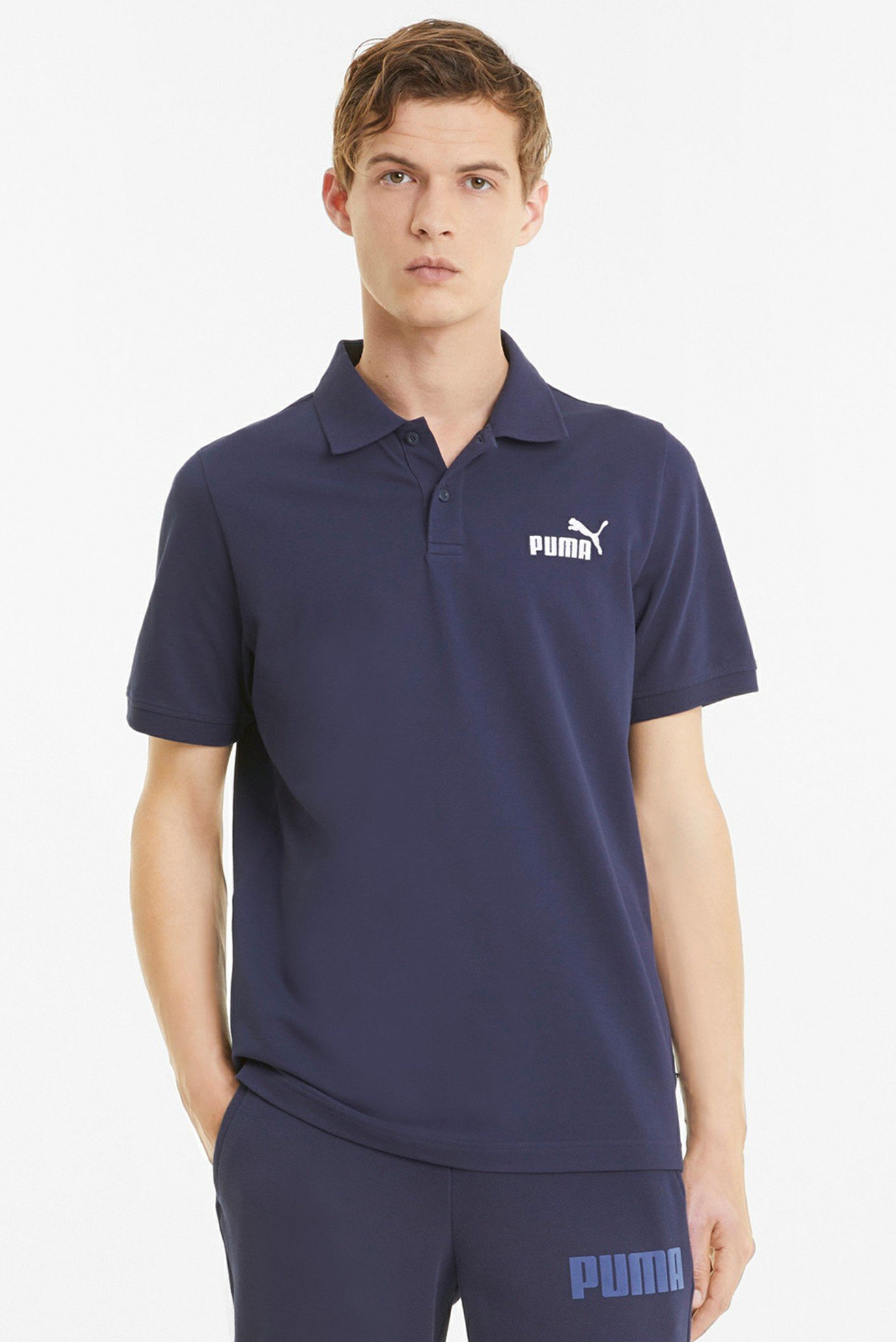 Мужское синее поло Essentials Pique Men's Polo Shirt 1