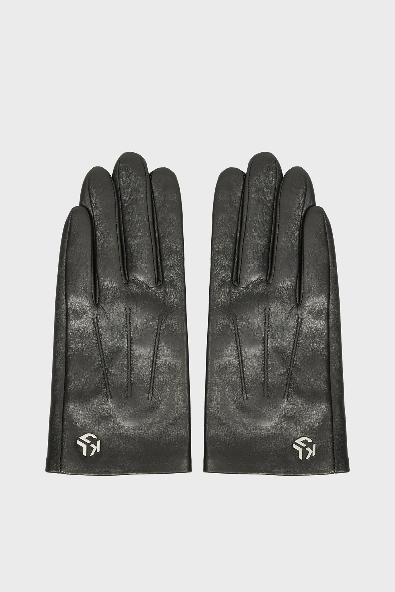 Женские черные кожаные перчатки leather 1