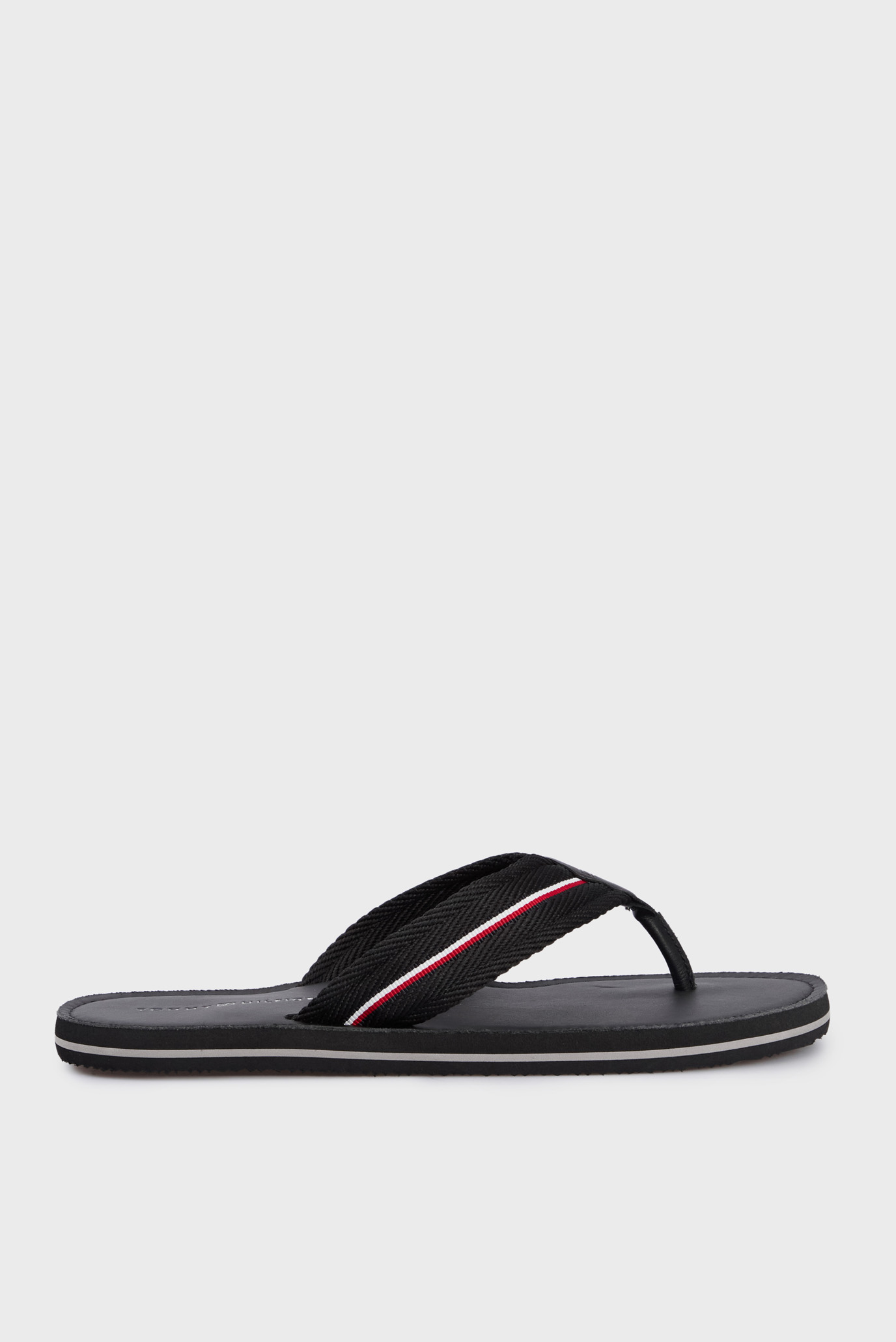 Мужские черные вьетнамки HILFIGER LEATHER BEACH SANDAL 1