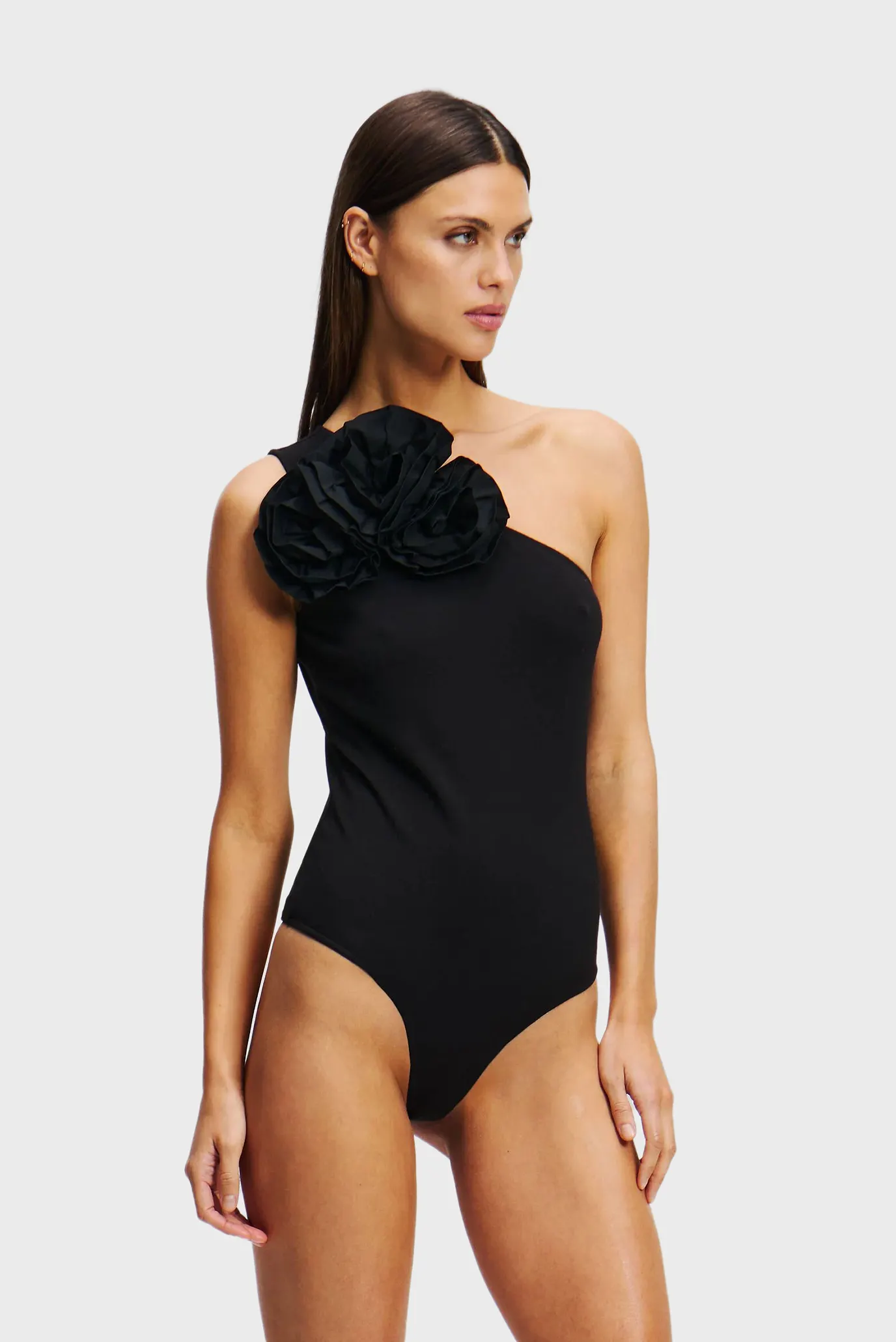 Жіноче чорне боді FLOWER JERSEY BODY 2