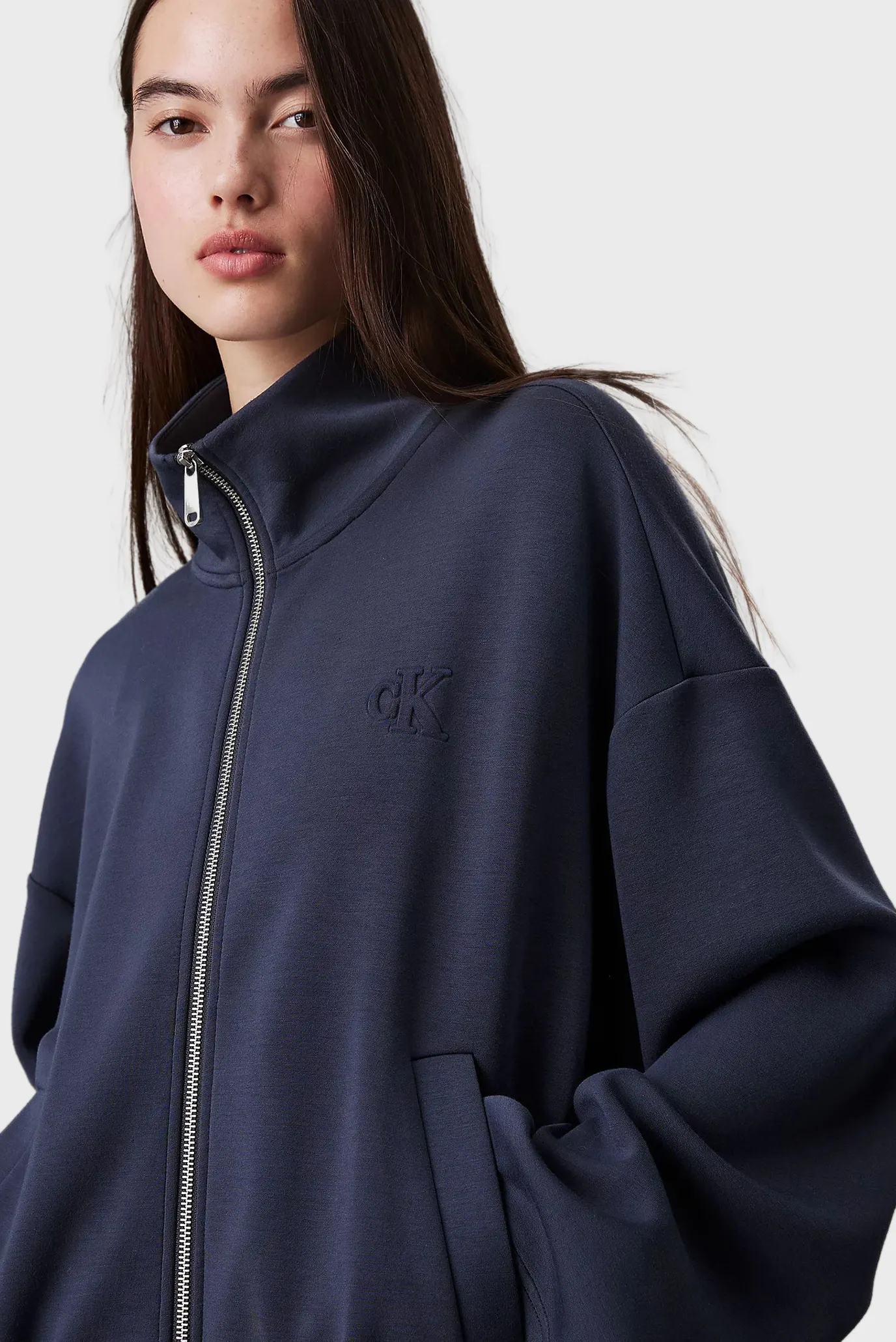 Женская синяя спортивная кофта HEAVY MODAL ZIP-THROUGH 4