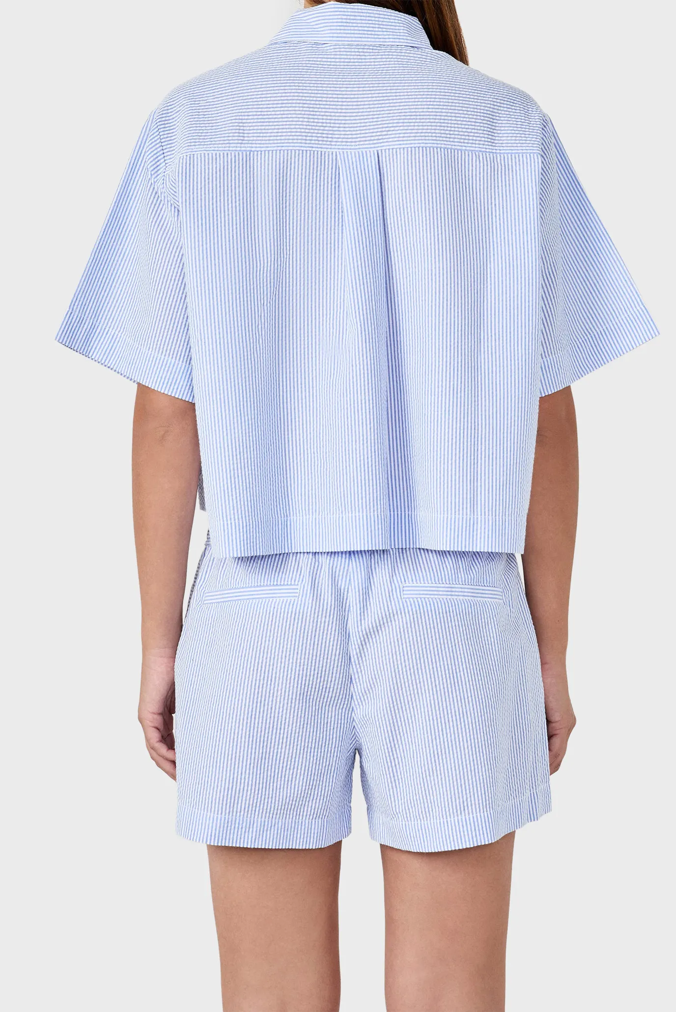 Женские голубые шорты в полоску SEANY 3