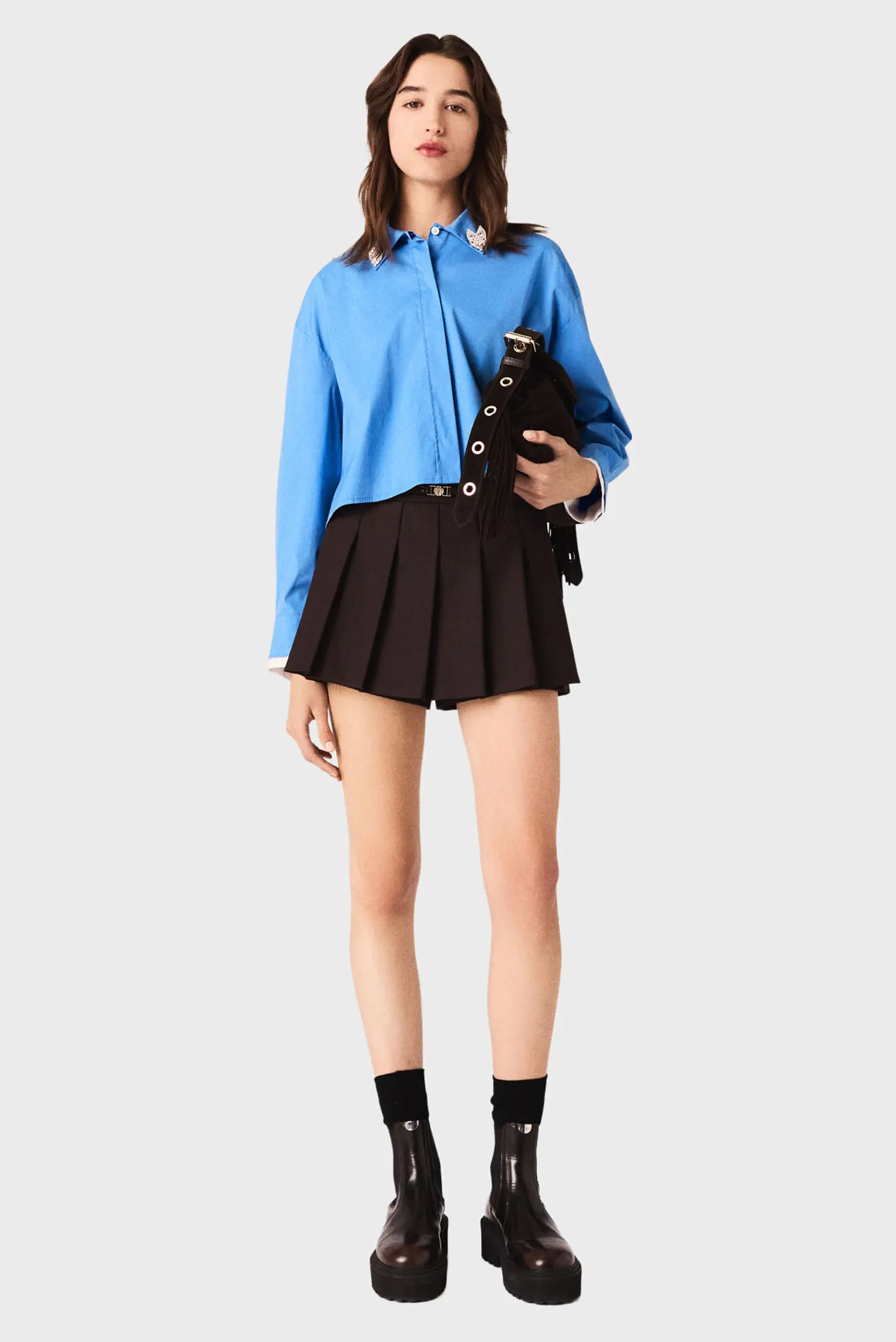 Жіноча блакитна сорочка 2