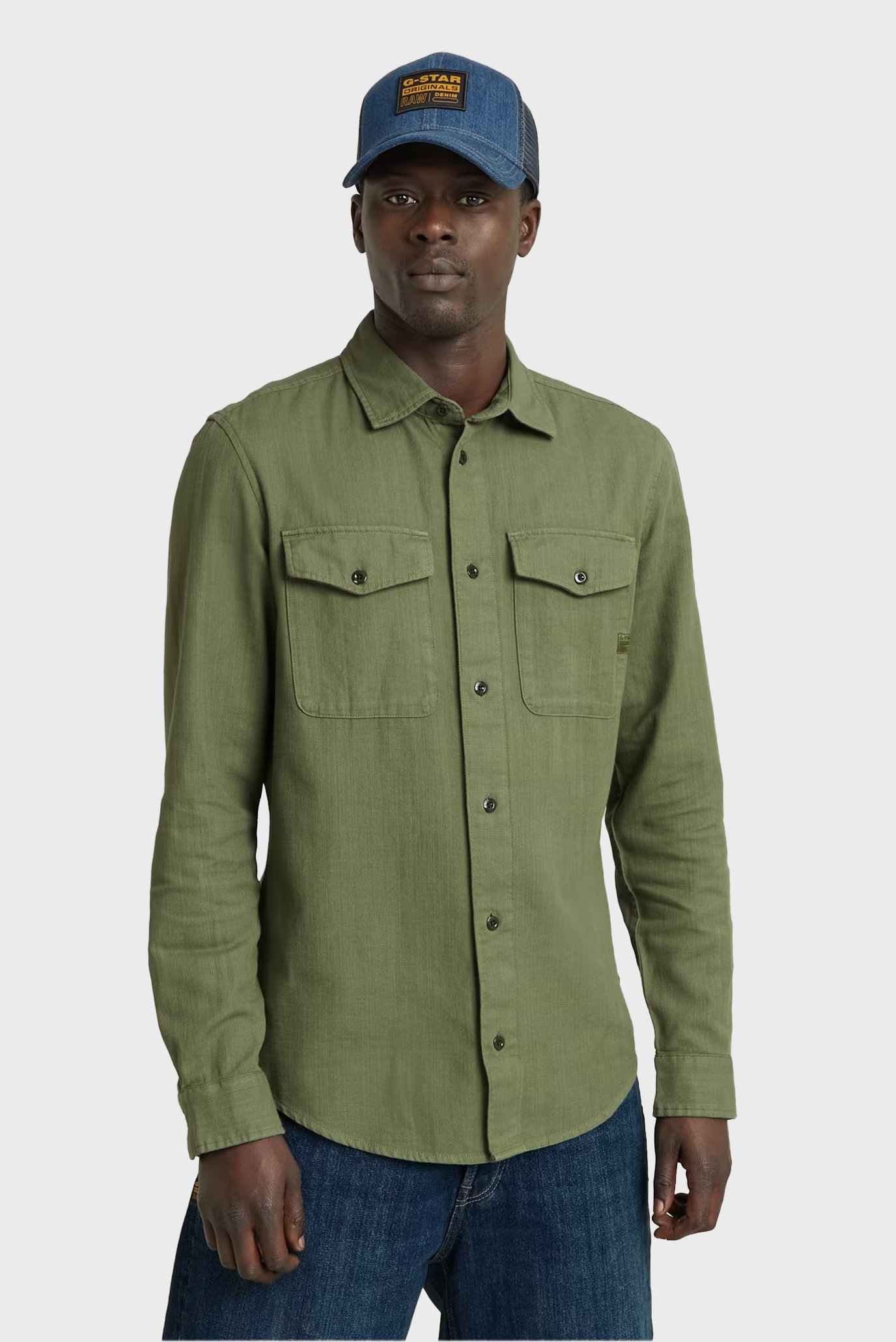 Мужская зеленая рубашка Marine 1