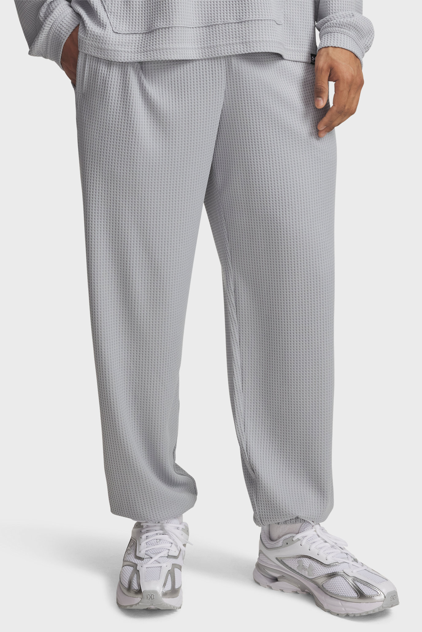Мужские серые спортивные брюки UA Rival Waffle Jogger Серый XL Under Armour 1385932-011 Мужские серые спортивные брюки UA Rival Waffle Jogger Серый XL Under Armour 1385932-011