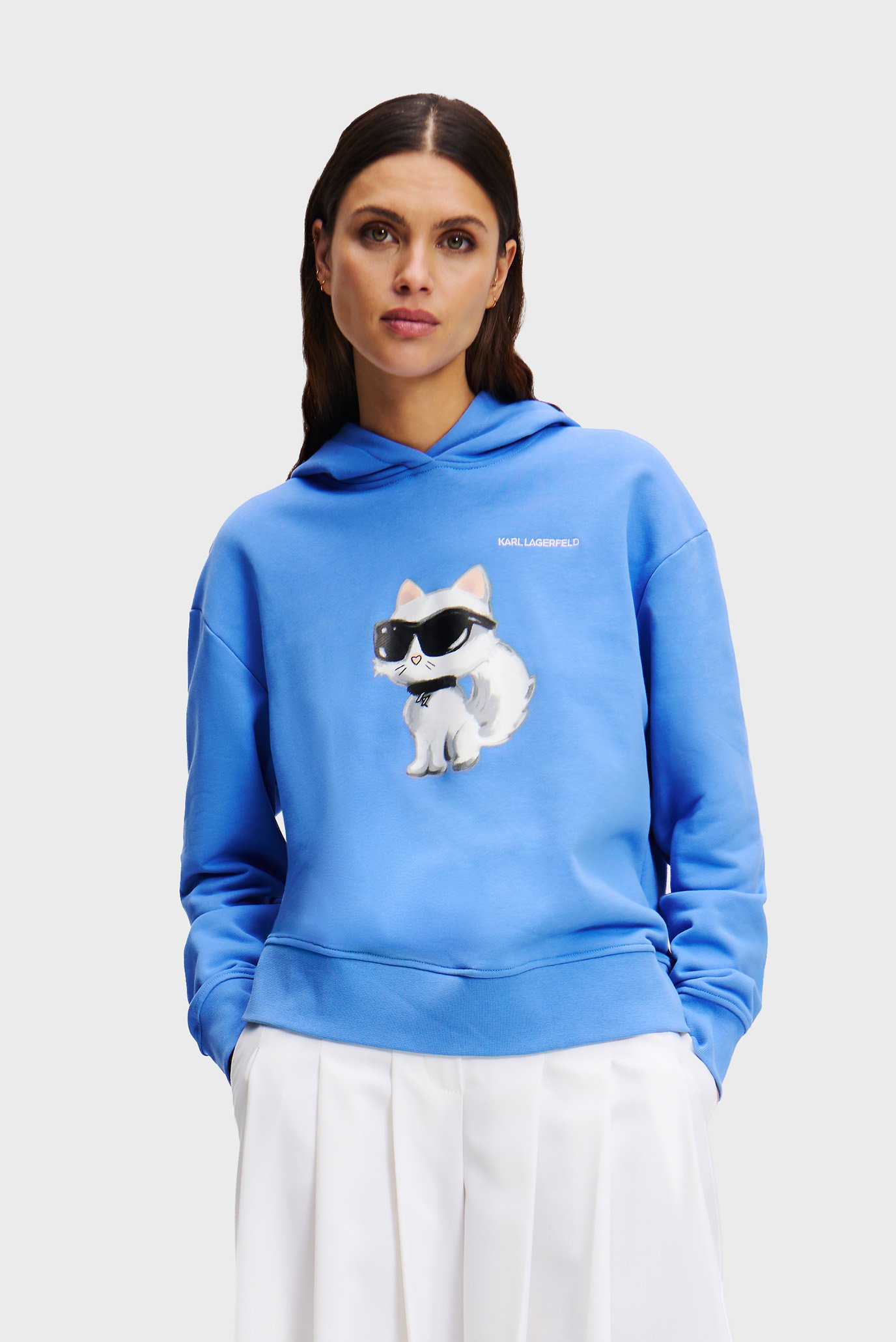 Женское голубое худи IKON AQUARELLE C HOODIE Голубой L Karl Lagerfeld A2W20070 Женское голубое худи IKON AQUARELLE C HOODIE Голубой L Karl Lagerfeld A2W20070