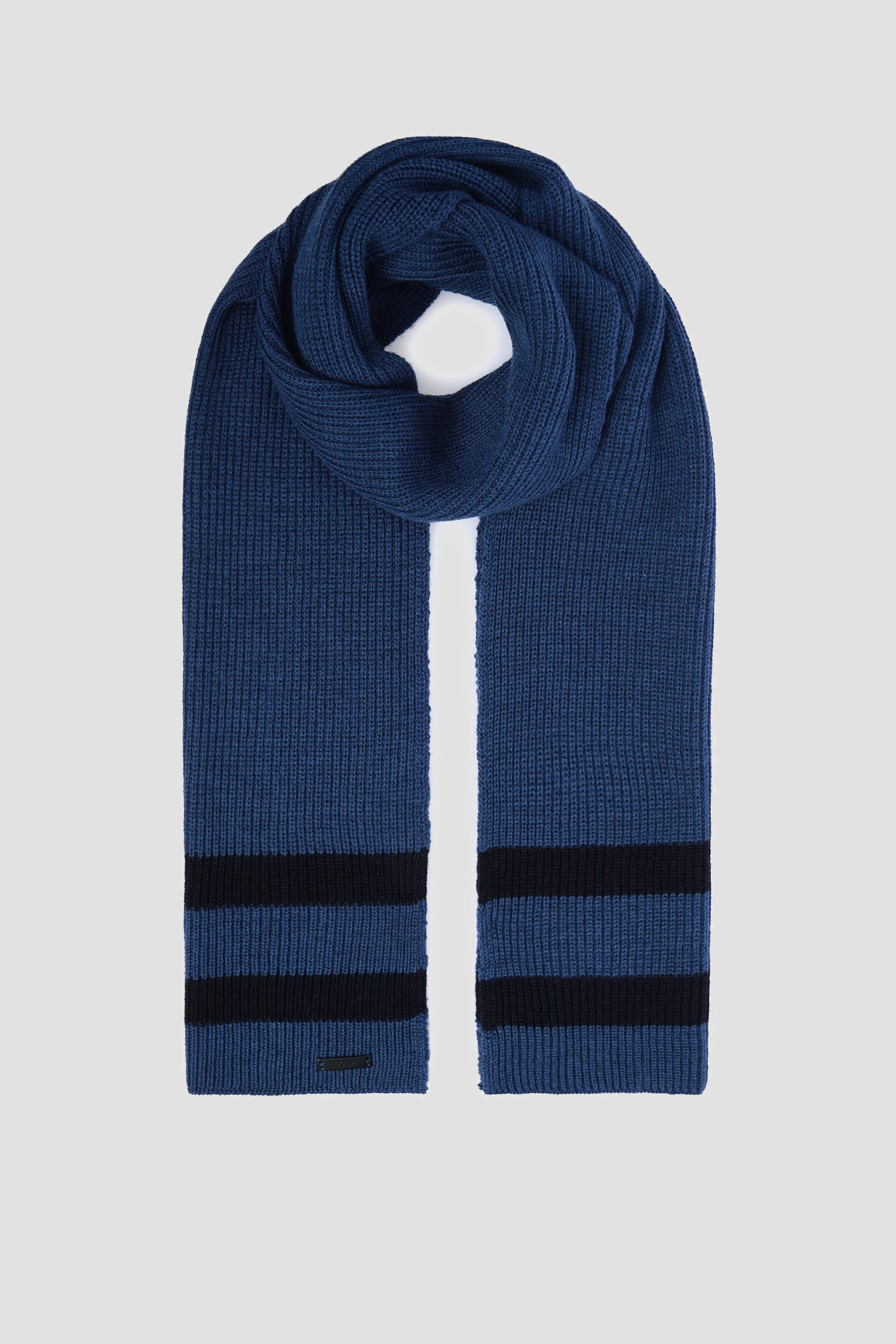 Мужской синий шерстяной шарф 1