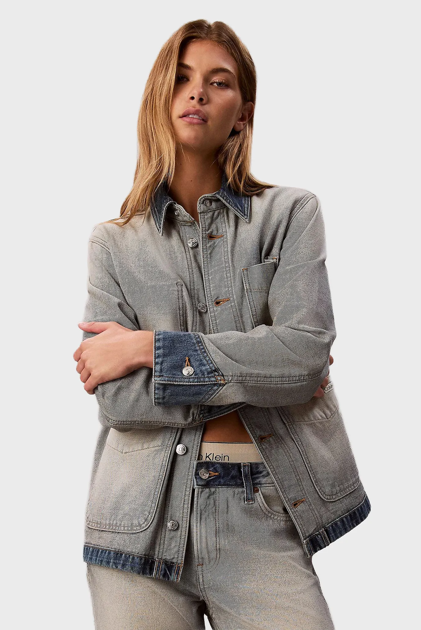 Женская серая джинсовая куртка INSIDE OUT Серый S Calvin Klein Jeans LV047D753G