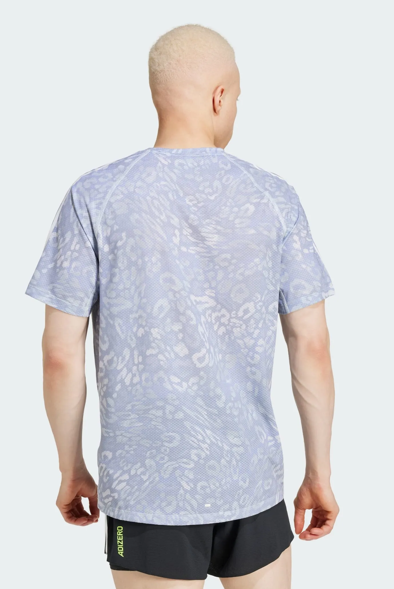 Мужская сиреневая футболка с узором Own The Run CLIMACOOL 3-Stripes 3