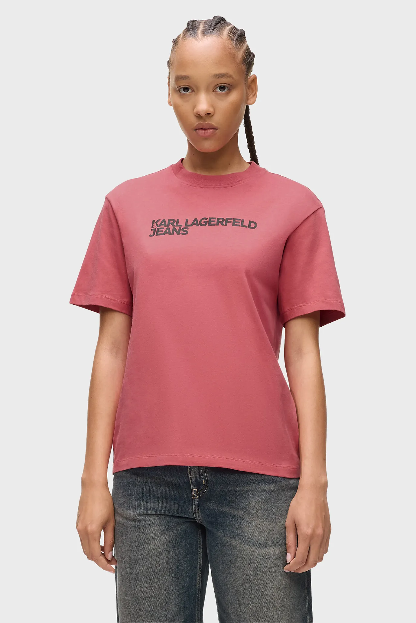 Женская розовая футболка essential tee 1