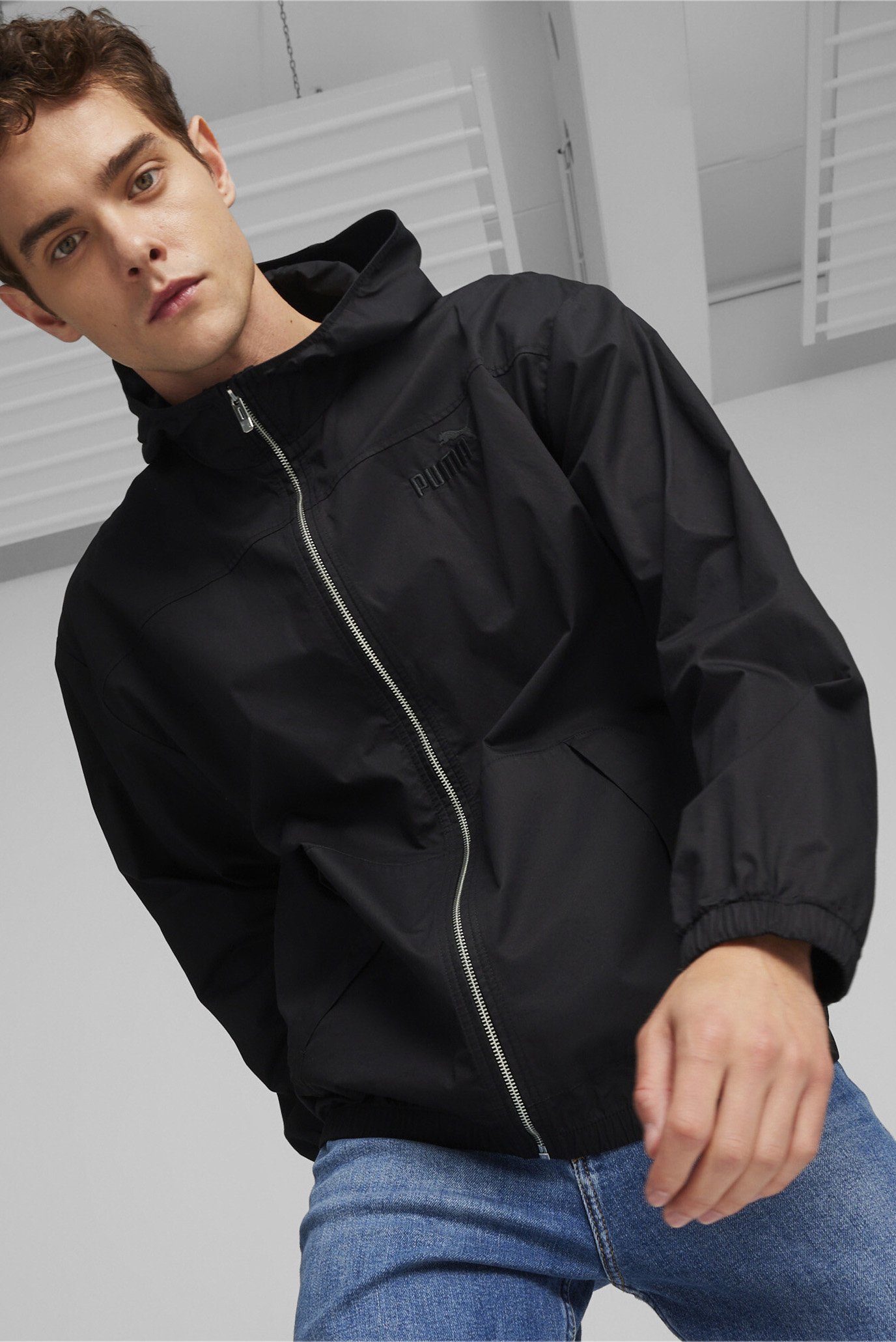 Мужская черная куртка Men's Hooded Cotton Jacket 1