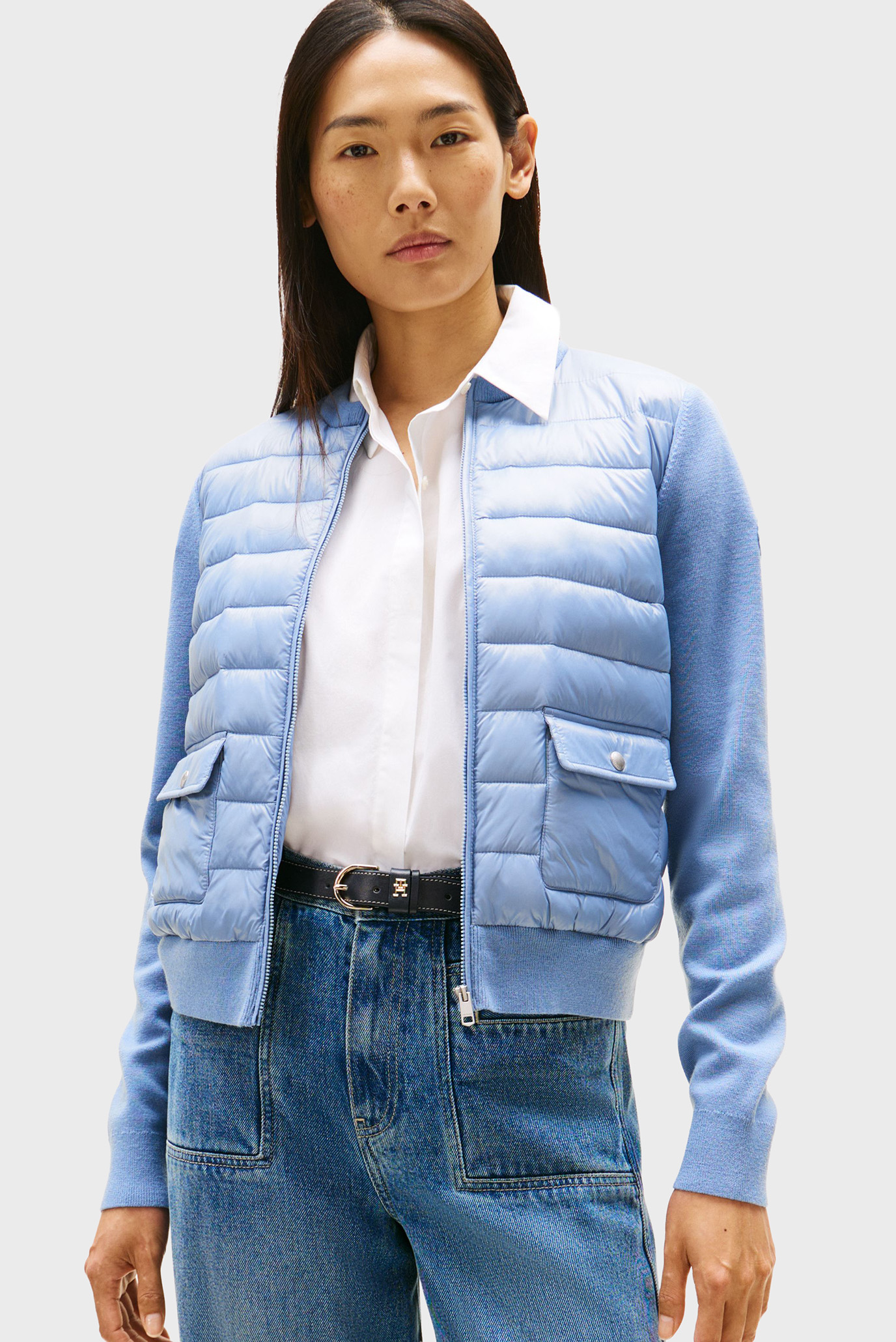 Женский голубой бомбер UL PADDED REG Голубой S Tommy Hilfiger WW0WW46741 Женский голубой бомбер UL PADDED REG Голубой S Tommy Hilfiger WW0WW46741