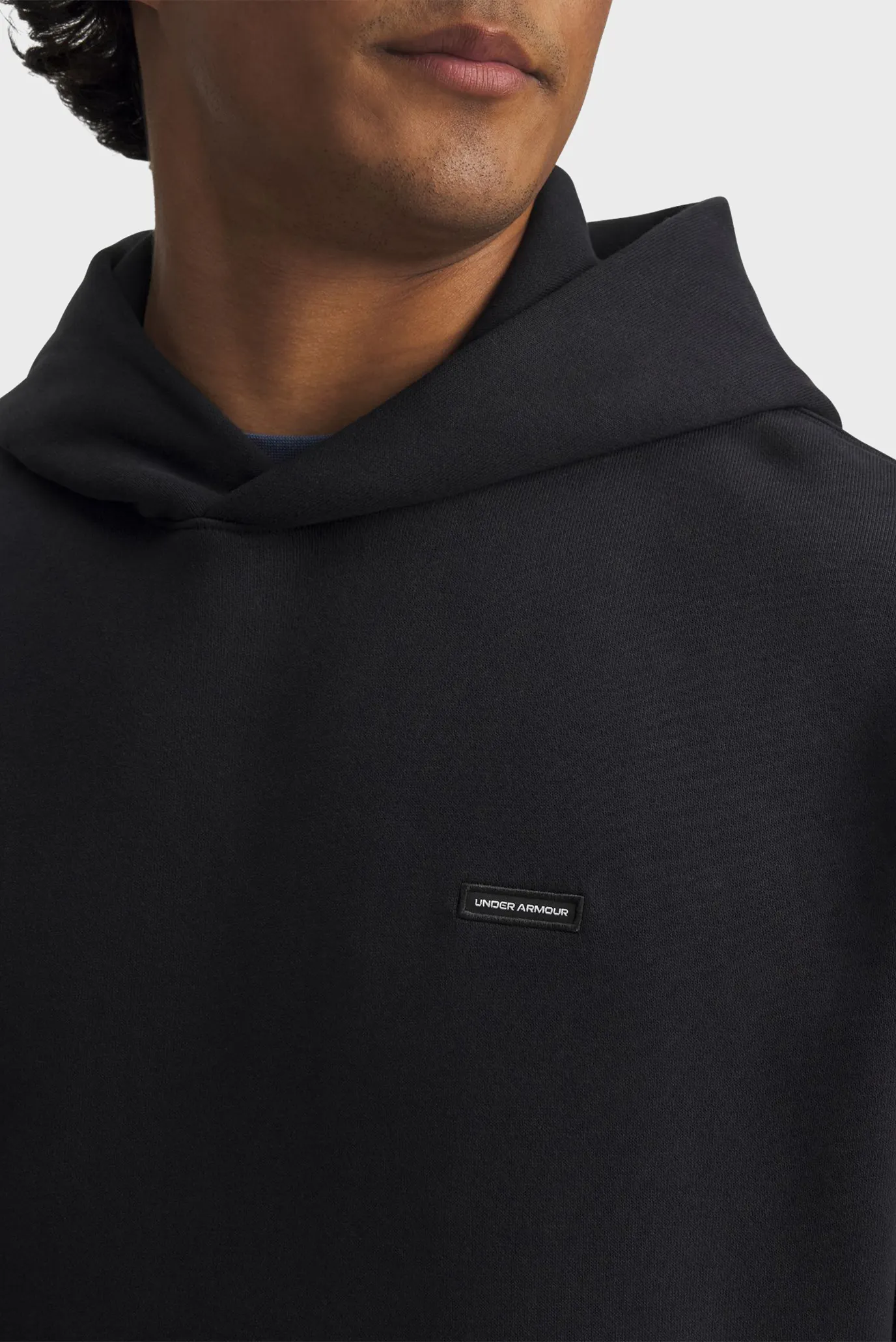 Мужское черное худи UA Icon Heavy Rib Hdy 3