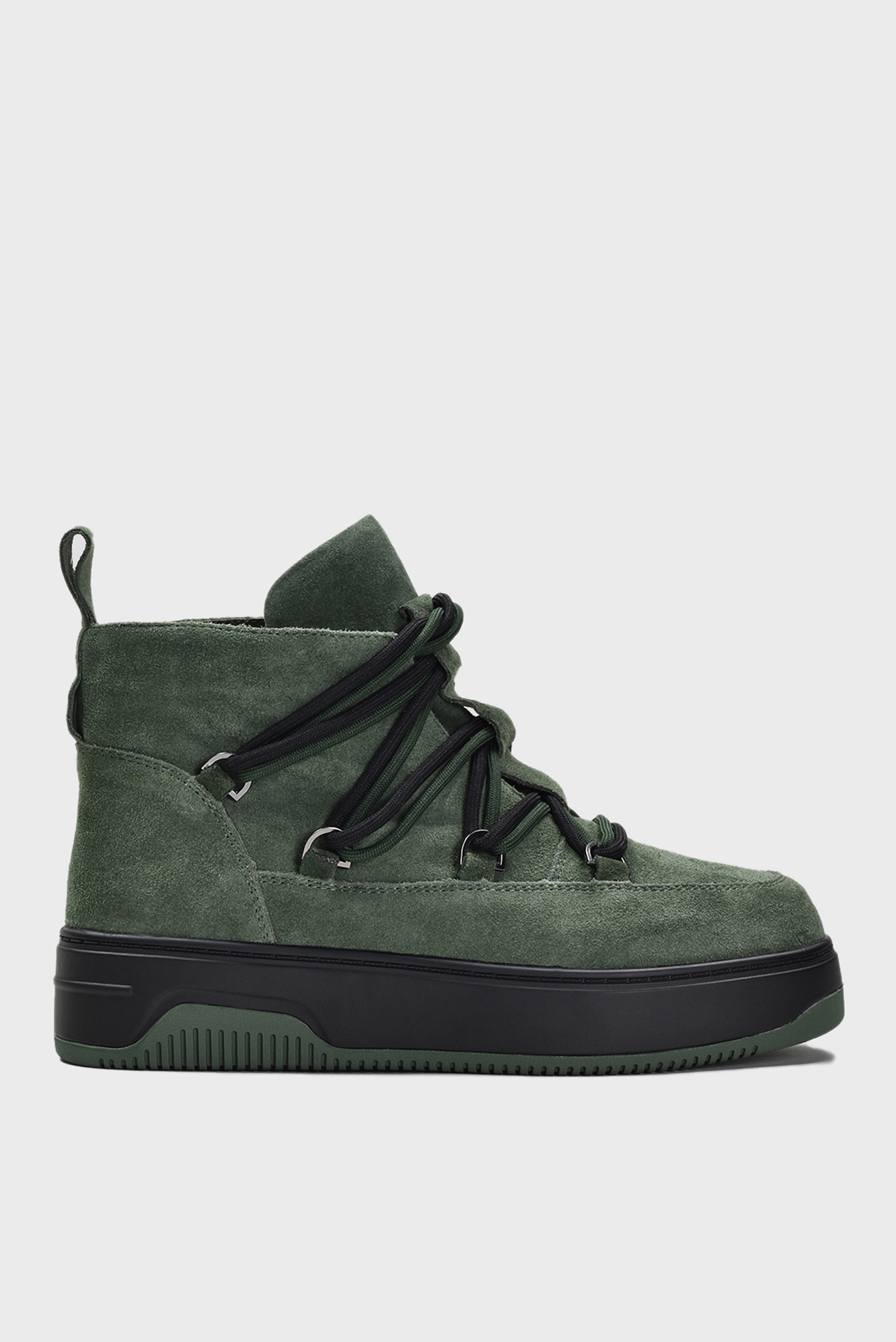 Женские зеленые замшевые ботинки 1