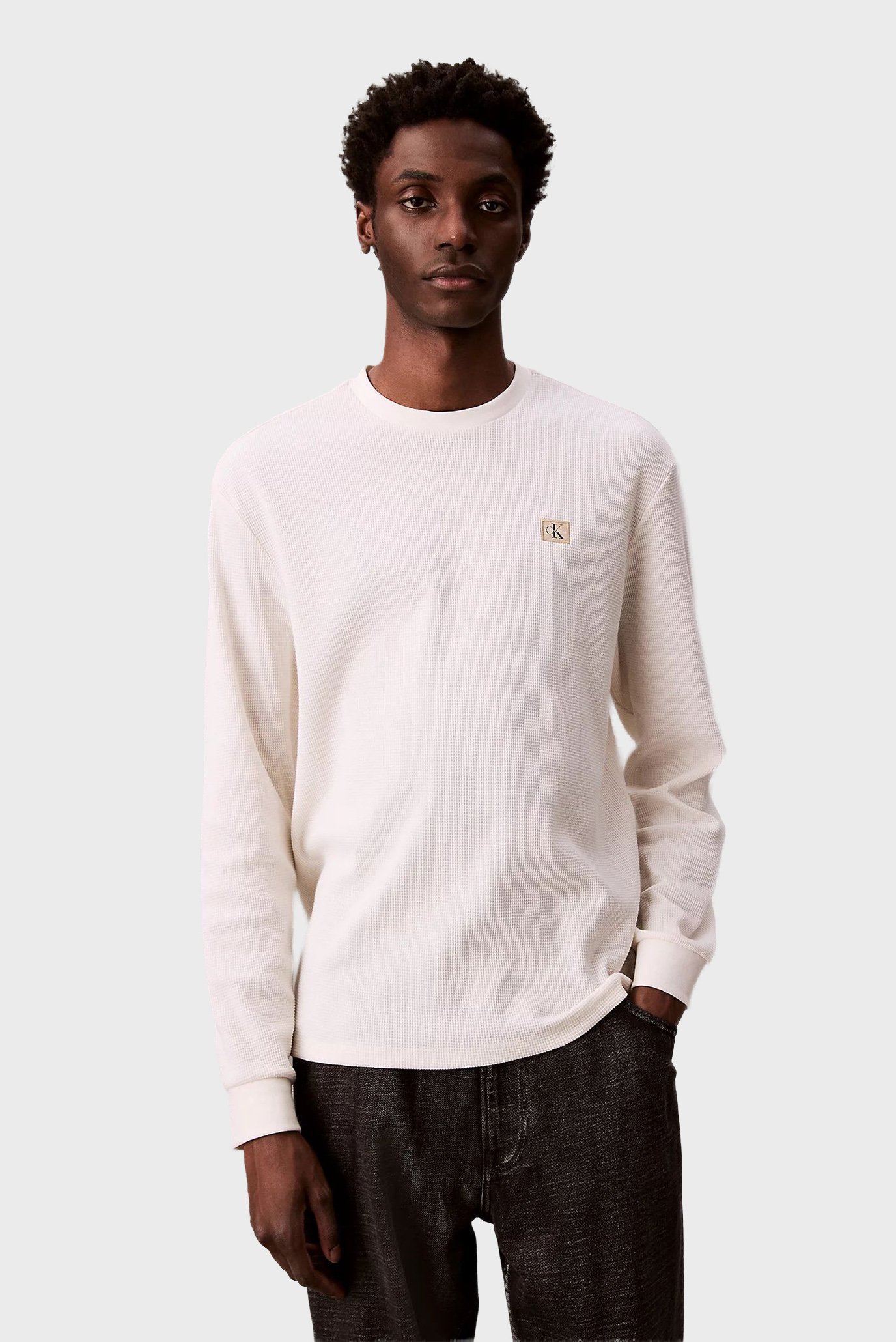 Мужской белый лонгслив WAFFLE BADGE Белый XXL Calvin Klein Jeans LV040EM217 Мужской белый лонгслив WAFFLE BADGE Белый XXL Calvin Klein Jeans LV040EM217