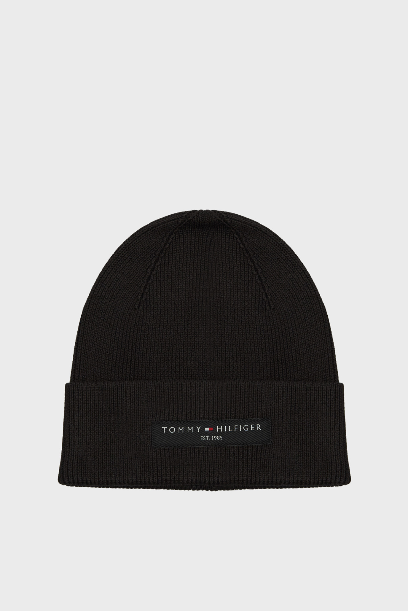 Мужская черная шапка TH FOUNDATION COTTON BEANIE 1