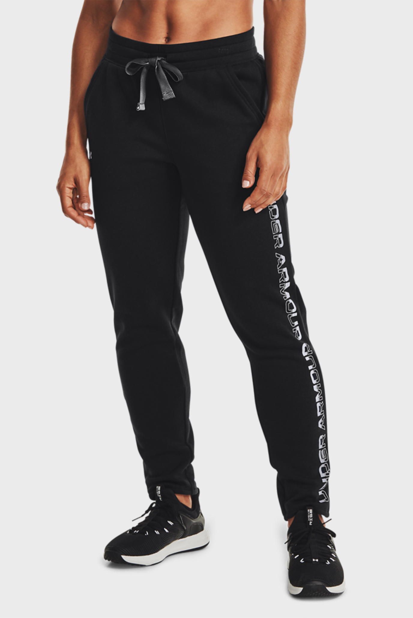 Жіночі чорні спортивні штани UA Rival Fleece Grdient Pant 1