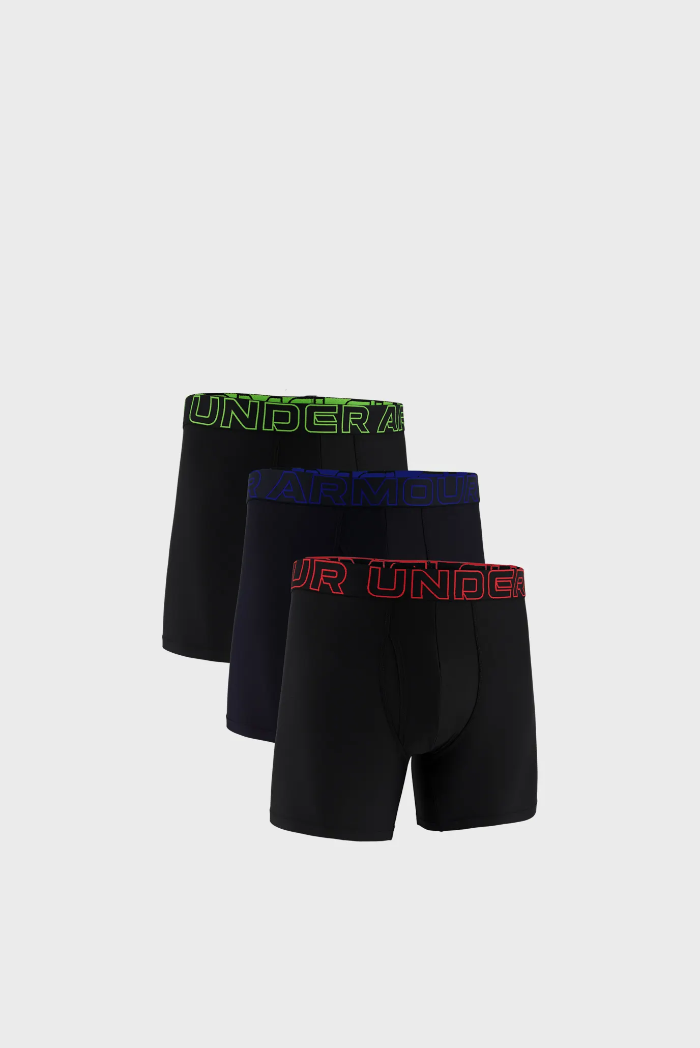 Чоловічі чорні боксери (3 шт) UA PERFORMANCE TECH - SOLID 6 IN 3PK 1