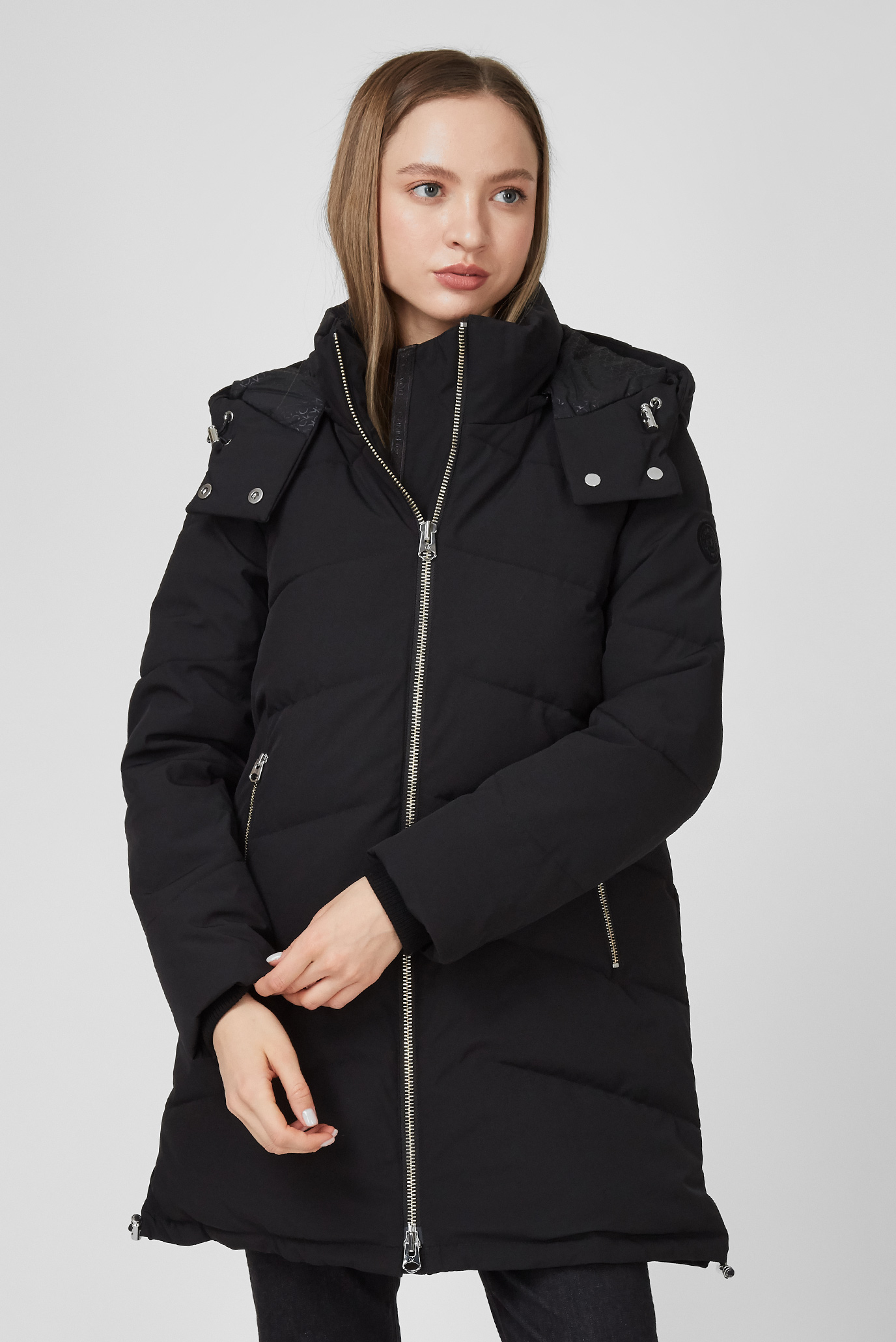 Женская черная куртка ELEVATED DOWN LONG LENGTH COAT 1