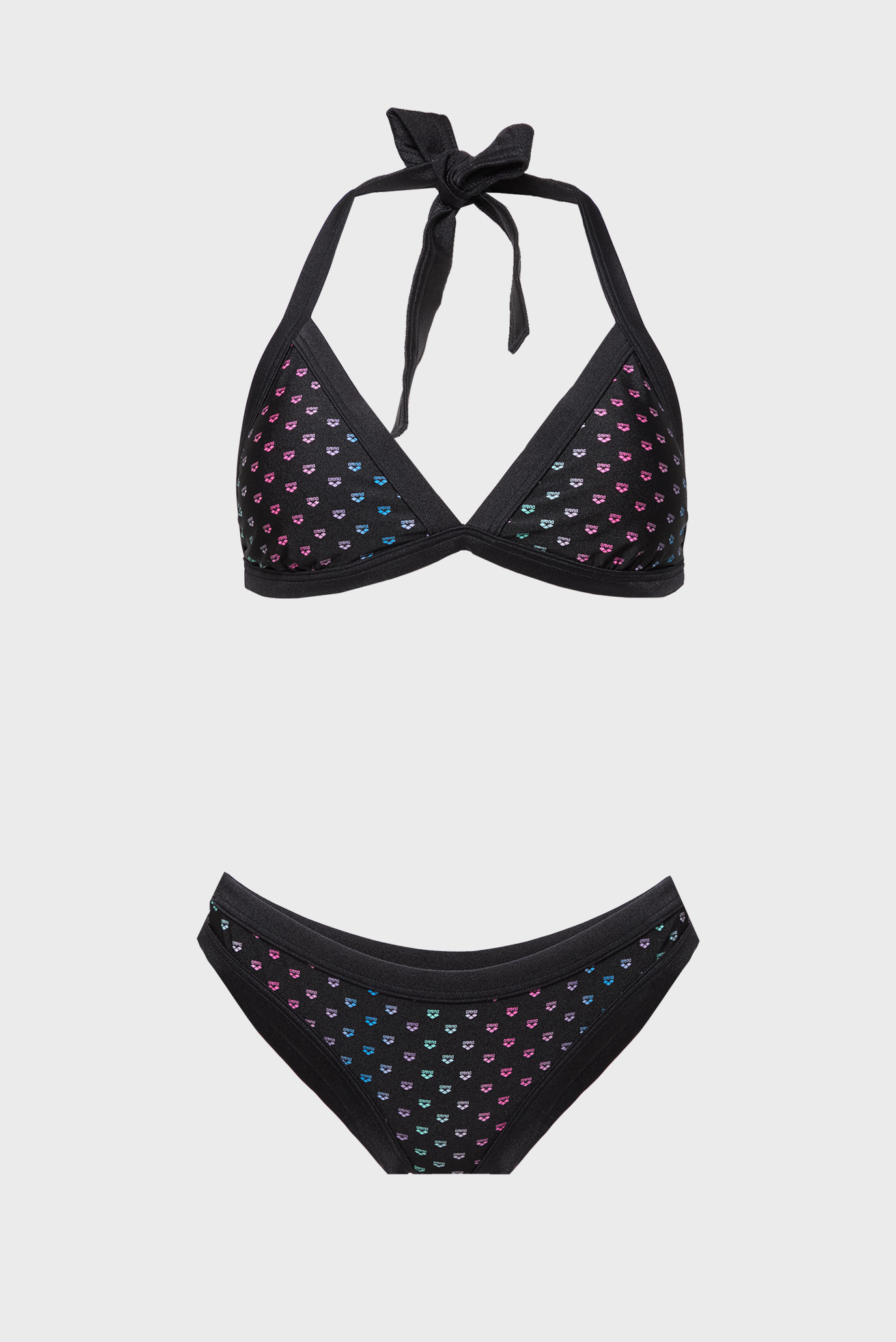 Женский черный купальник с узором RAINBOW MONOGRAM BIKINI TRIANG Черный S Arena 007079-515 Женский черный купальник с узором RAINBOW MONOGRAM BIKINI TRIANG Черный S Arena 007079-515