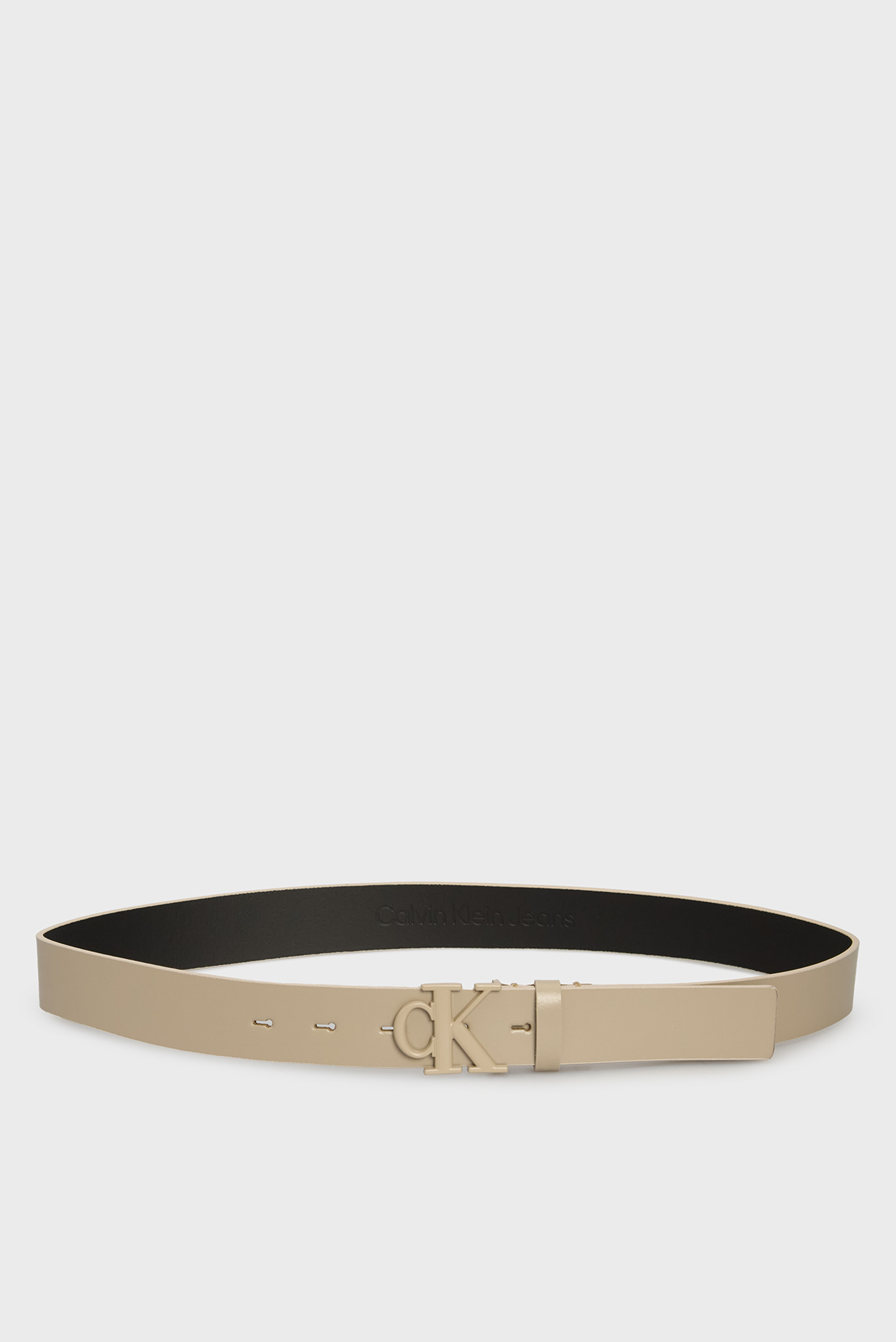 Женский бежевый кожаный ремень MONOGRAM TONAL PLAQUE BELT 30MM 1