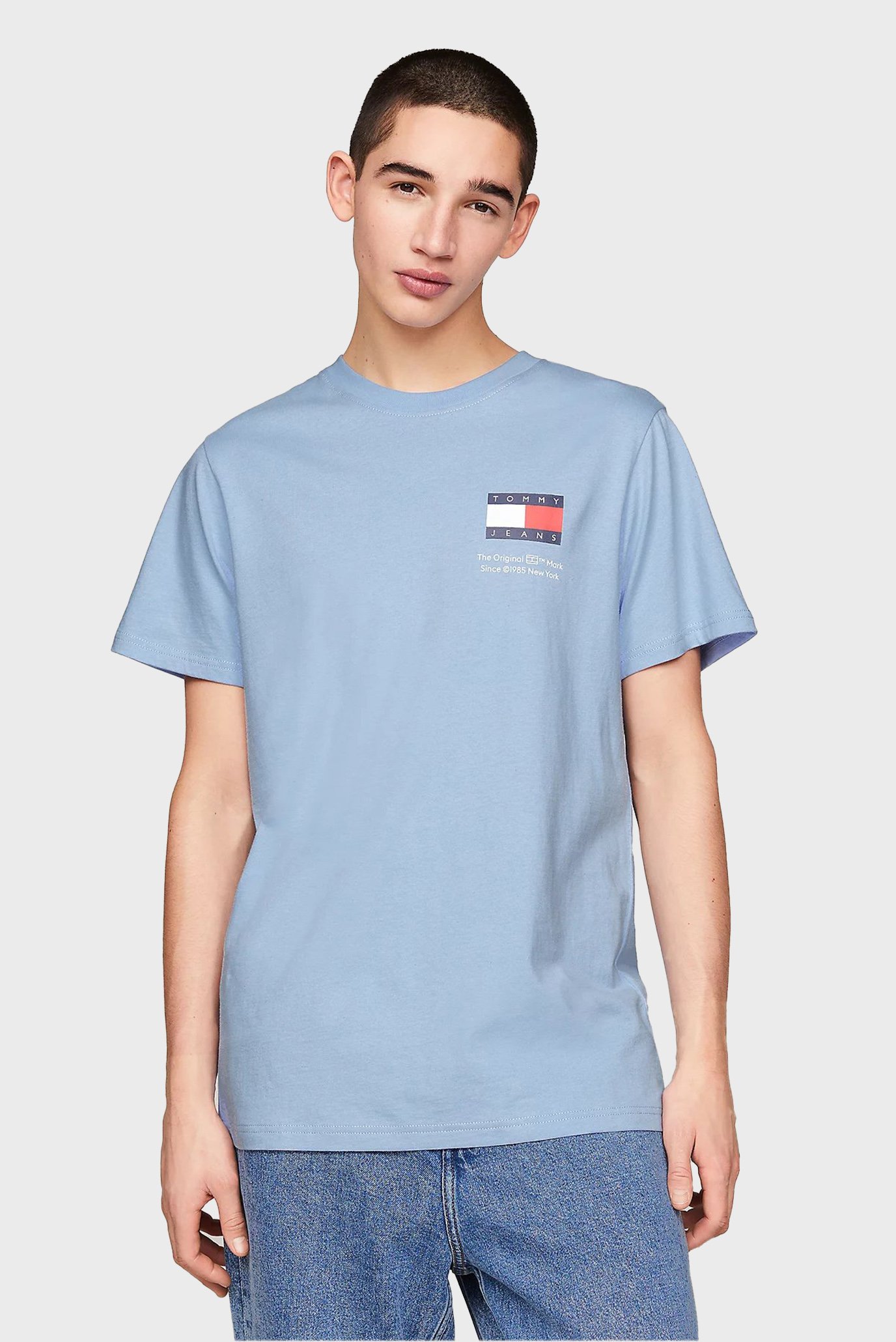 Чоловіча блакитна футболка TJM SLIM ESSENTIAL FLAG TEE EXT 1