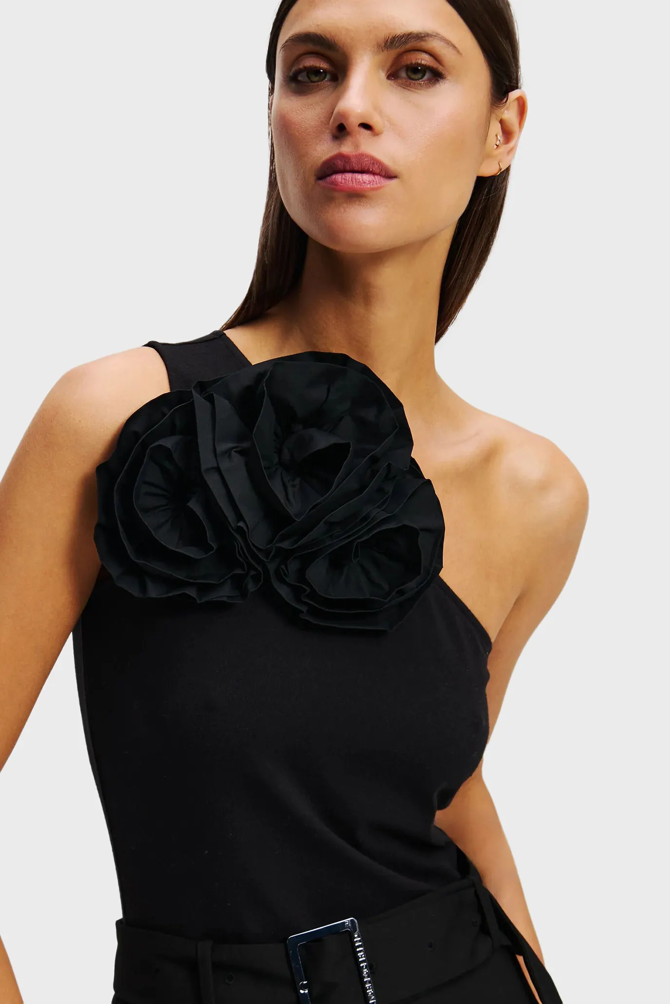 Жіноче чорне боді FLOWER JERSEY BODY 4