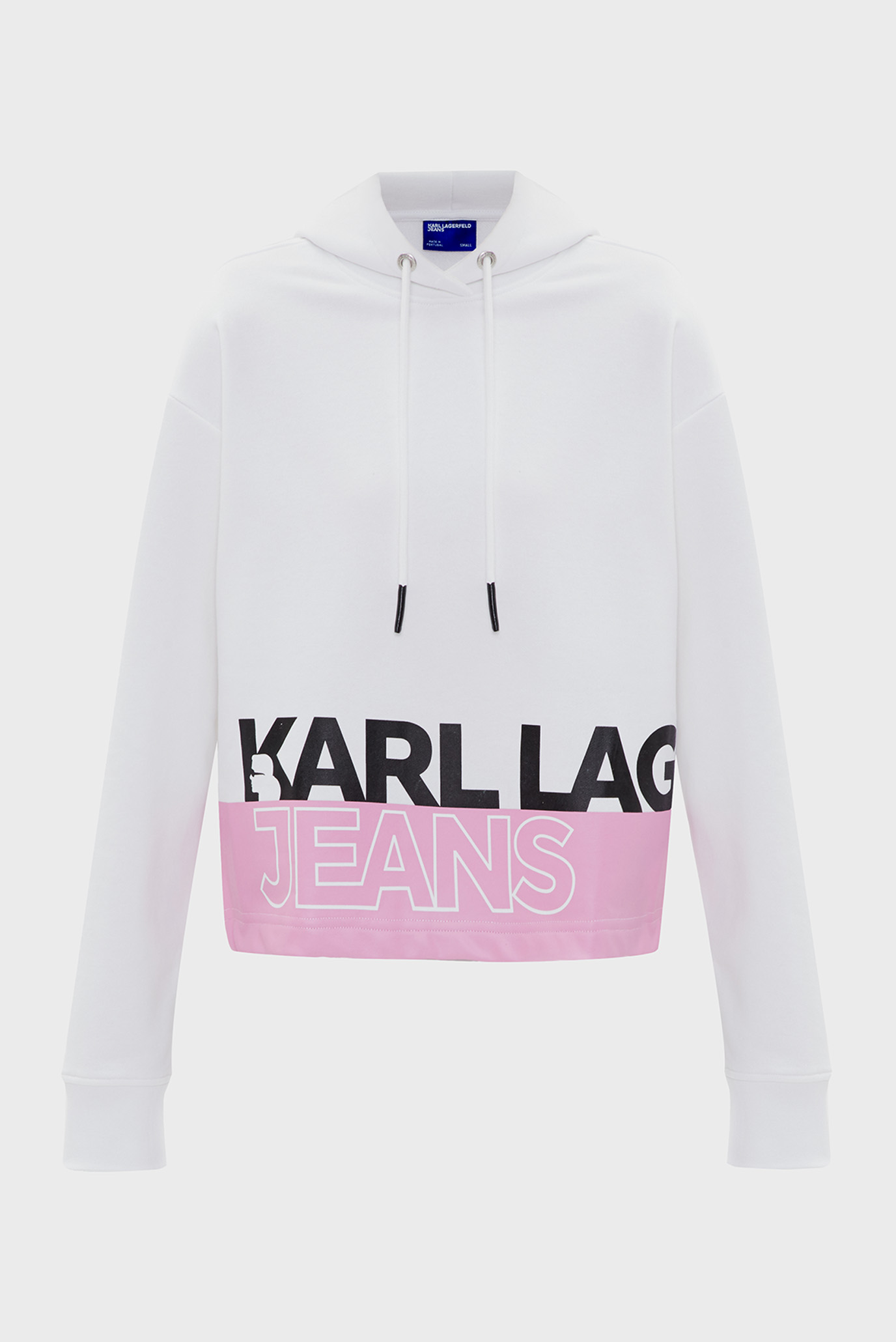 Жіноче біле худі KLJ REGULAR LOGO STRIPE HOODIE 1