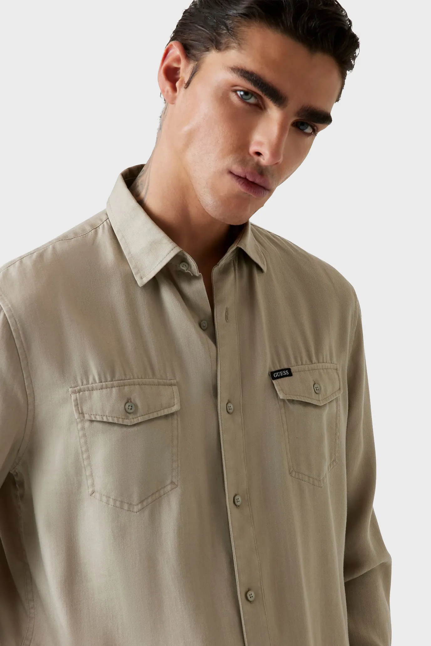 Чоловіча бежева сорочка 4
