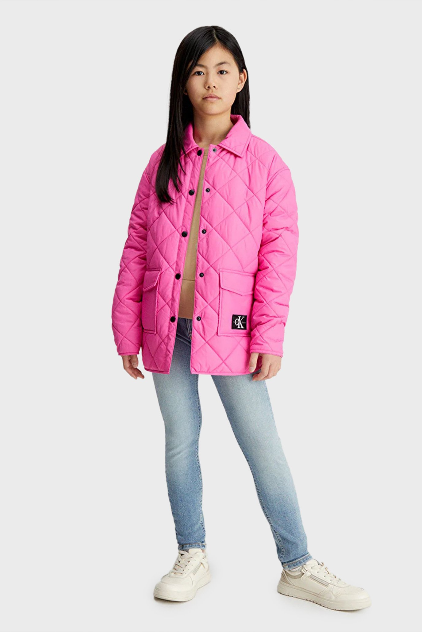 Детская розовая куртка QUILTED WIDE OVERSHIRT 1