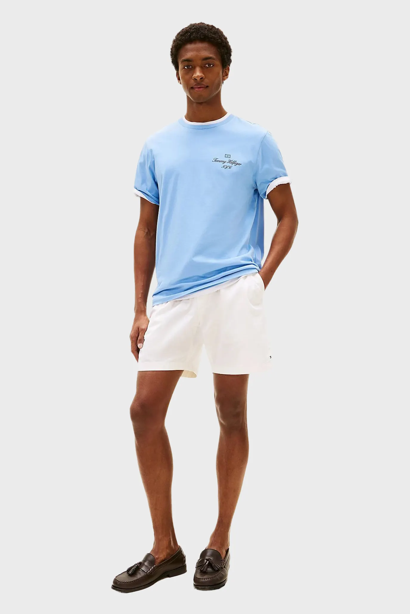 Чоловіча блакитна футболка OUTLINE FLAG SCRIPT 2